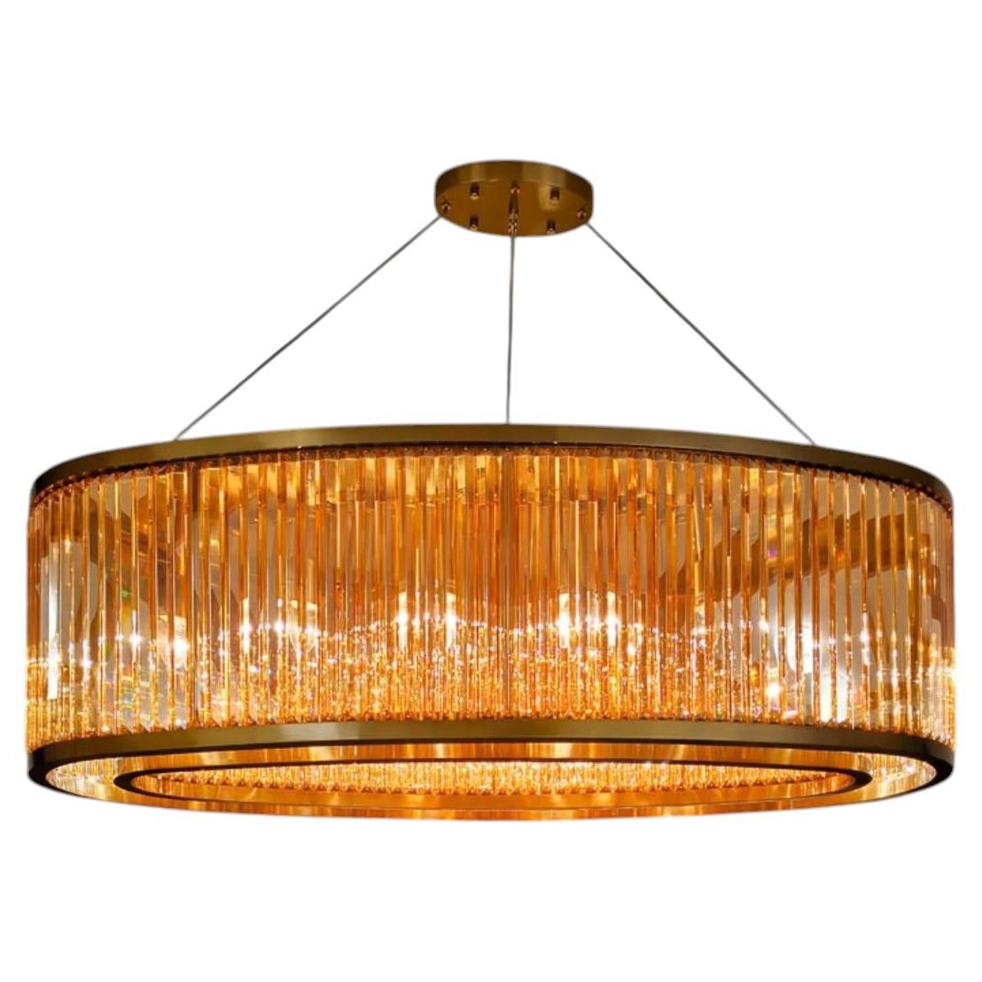 Collection Labirinto Chandelier, Metal and Crystal, NCS 062/135 Bronzo/A by JAGO