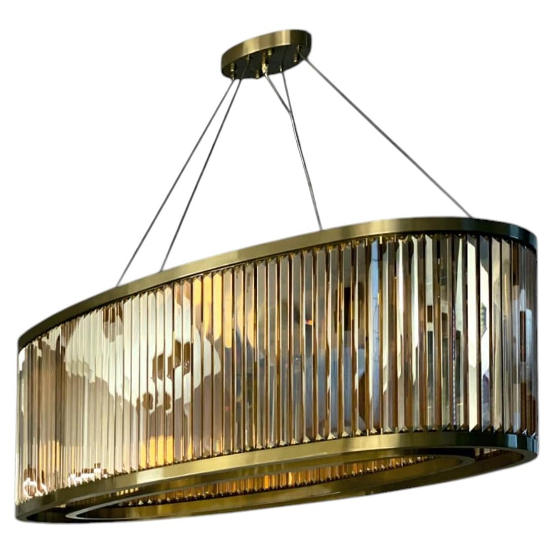 Collection Labirinto Chandelier, Metal and Crystal, NCS 062/135 Bronzo/T by JAGO