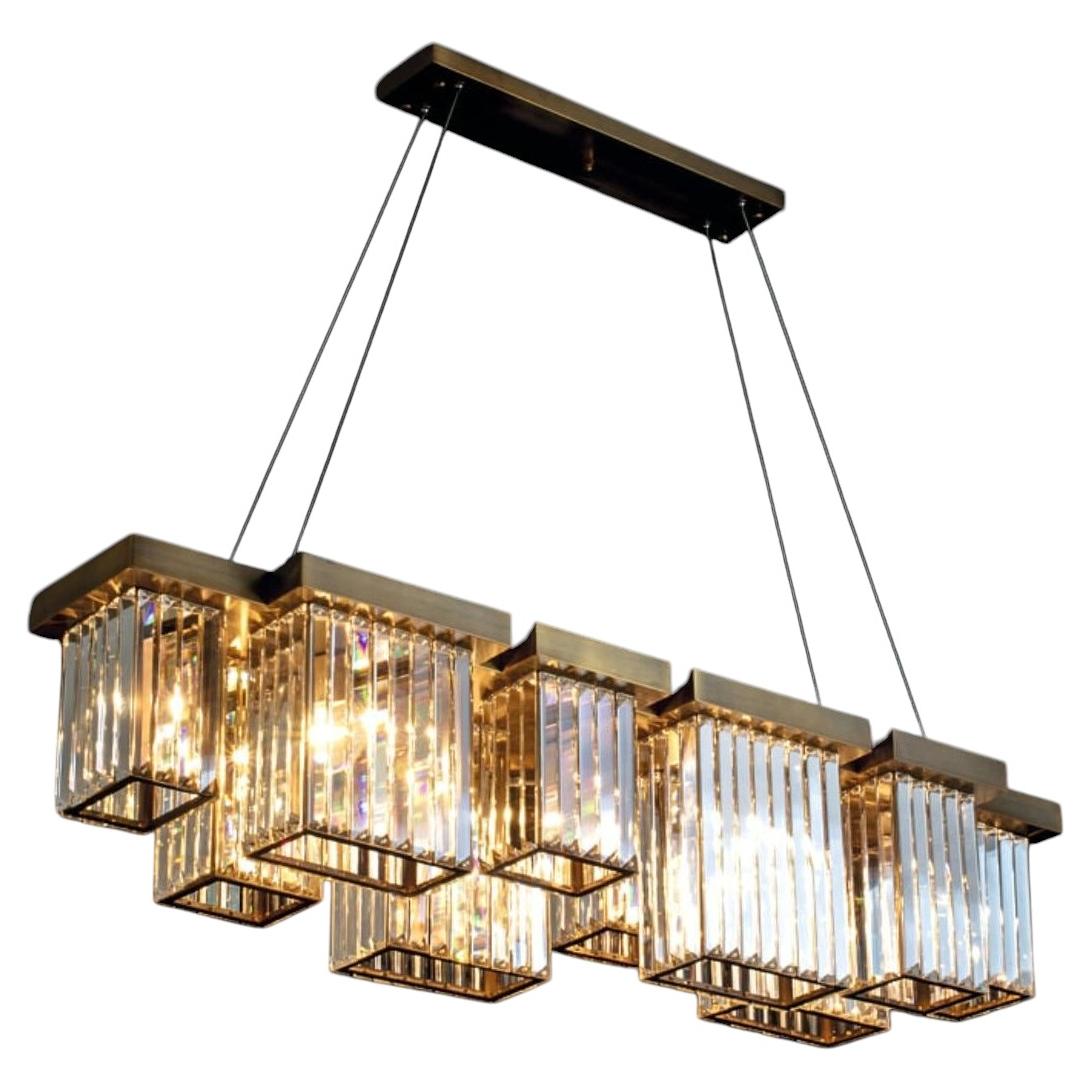 Collezione Labirinto, lampadario in metallo e cristallo, NCS 187/1/120 di JAGO