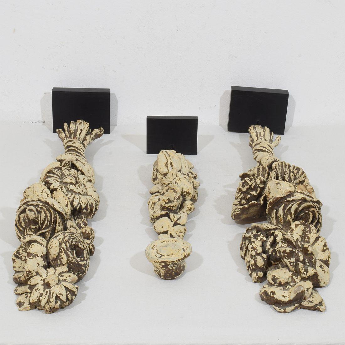 Collection Late 18th Century French Neoclassical Carved Wooden Ornaments For Sale 15