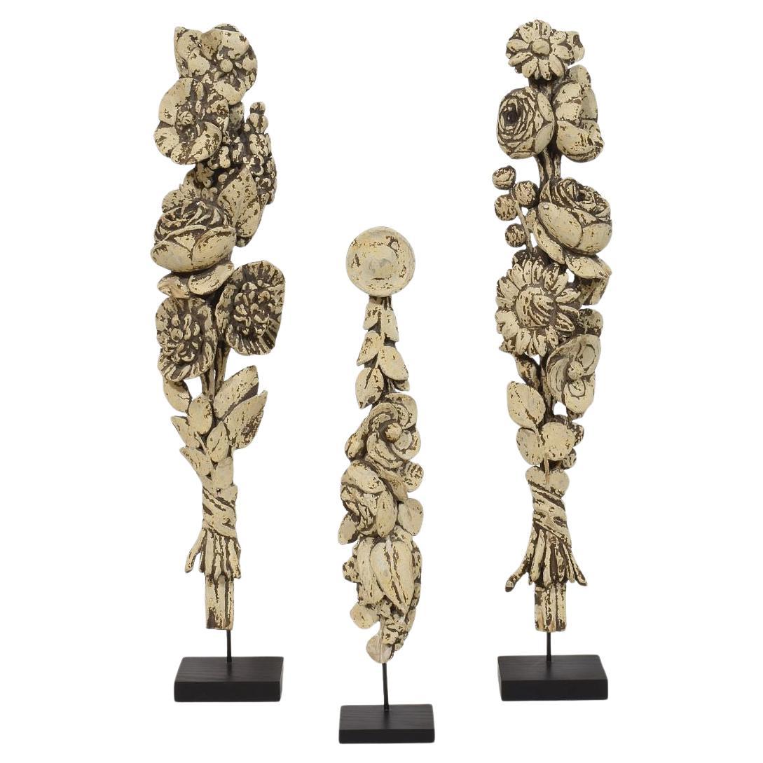 Collection Late 18th Century French Neoclassical Carved Wooden Ornaments For Sale
