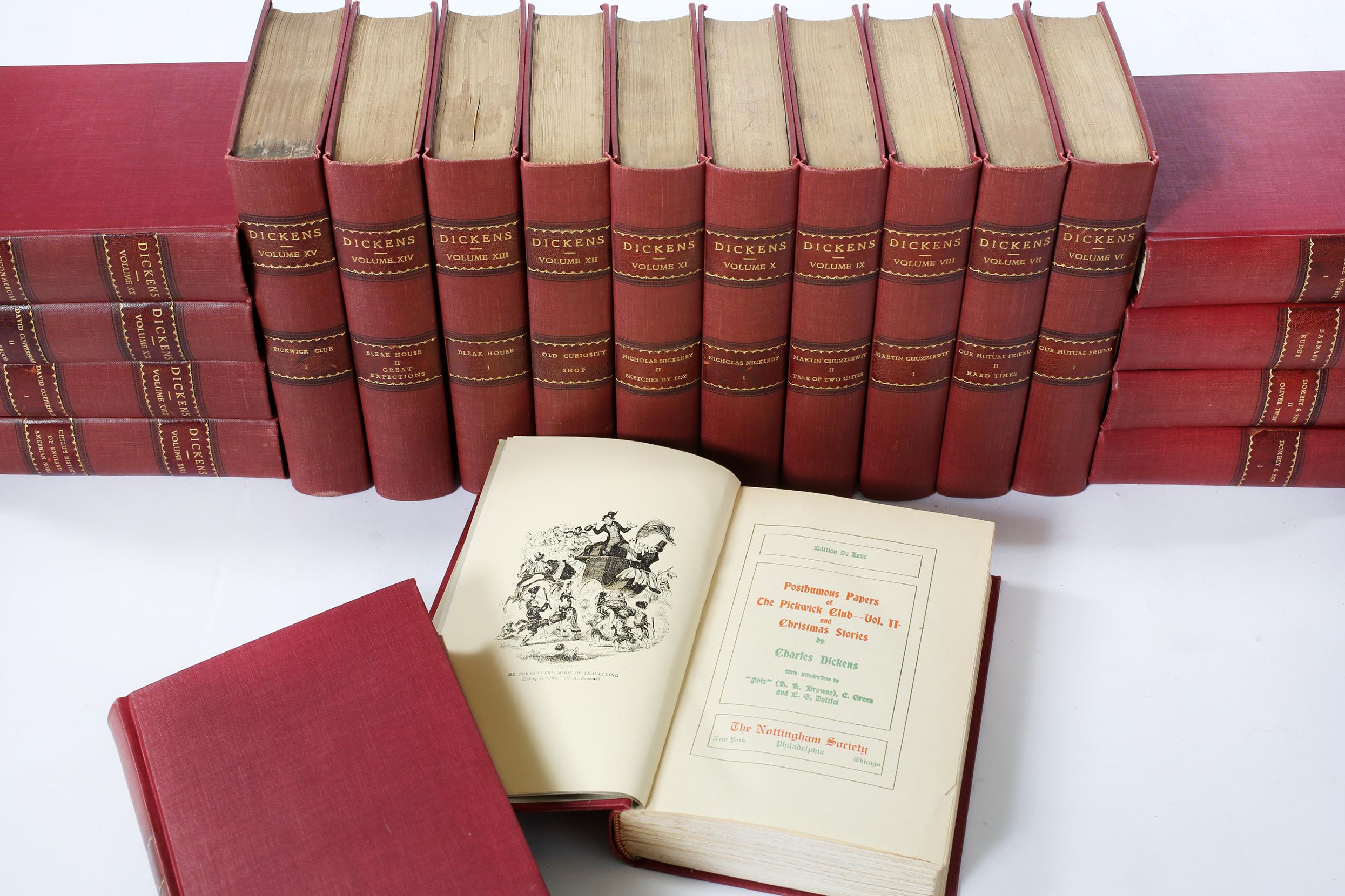 Collection Leather Bound Library Book Set / Twenty Volumes 1