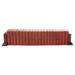 Collection Leather Bound Library Book Set / Twenty Volumes