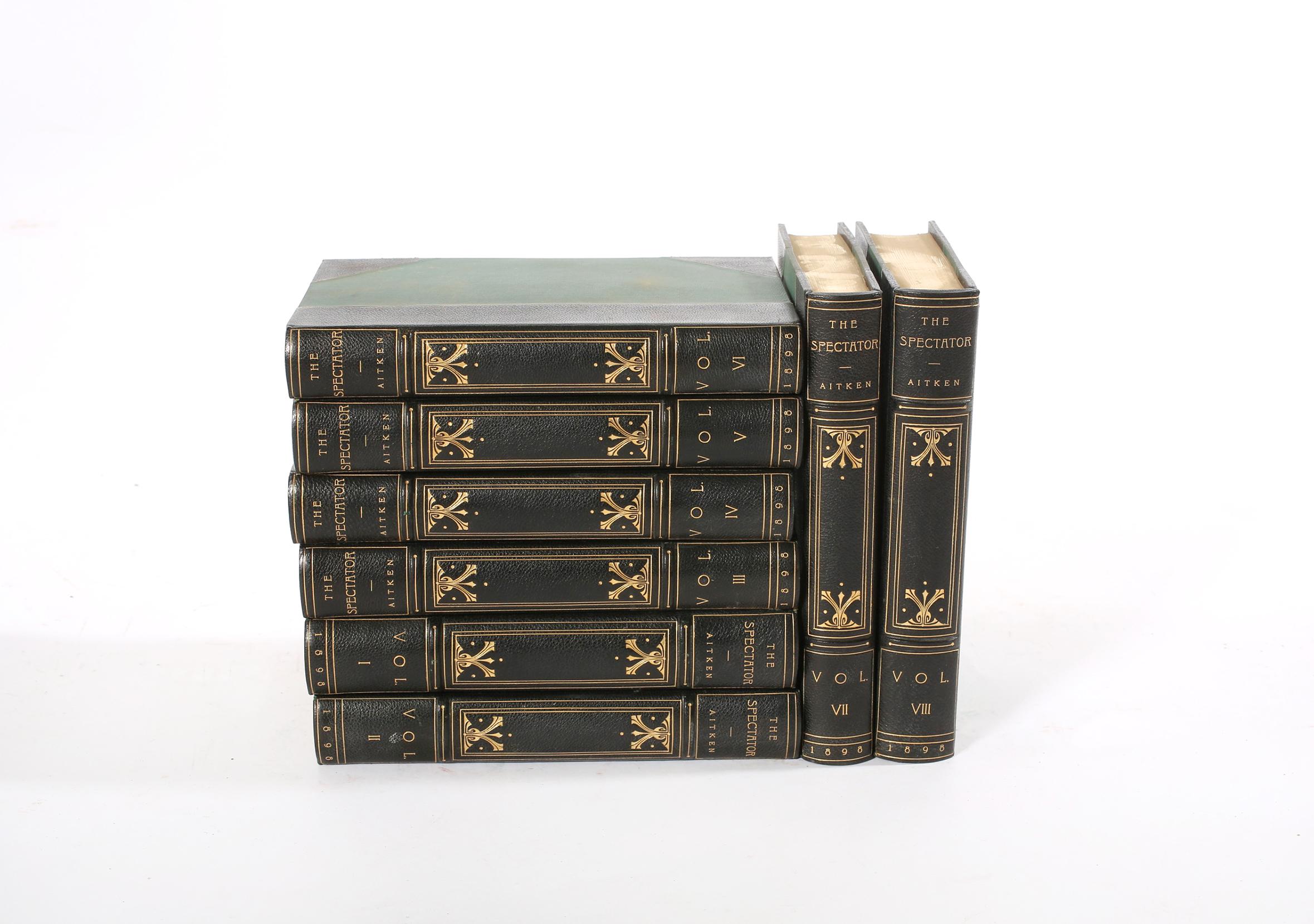 Collection of gilt leather bound library book complete set of eight volumes 9 (John C Nimmo, London 1889) 
