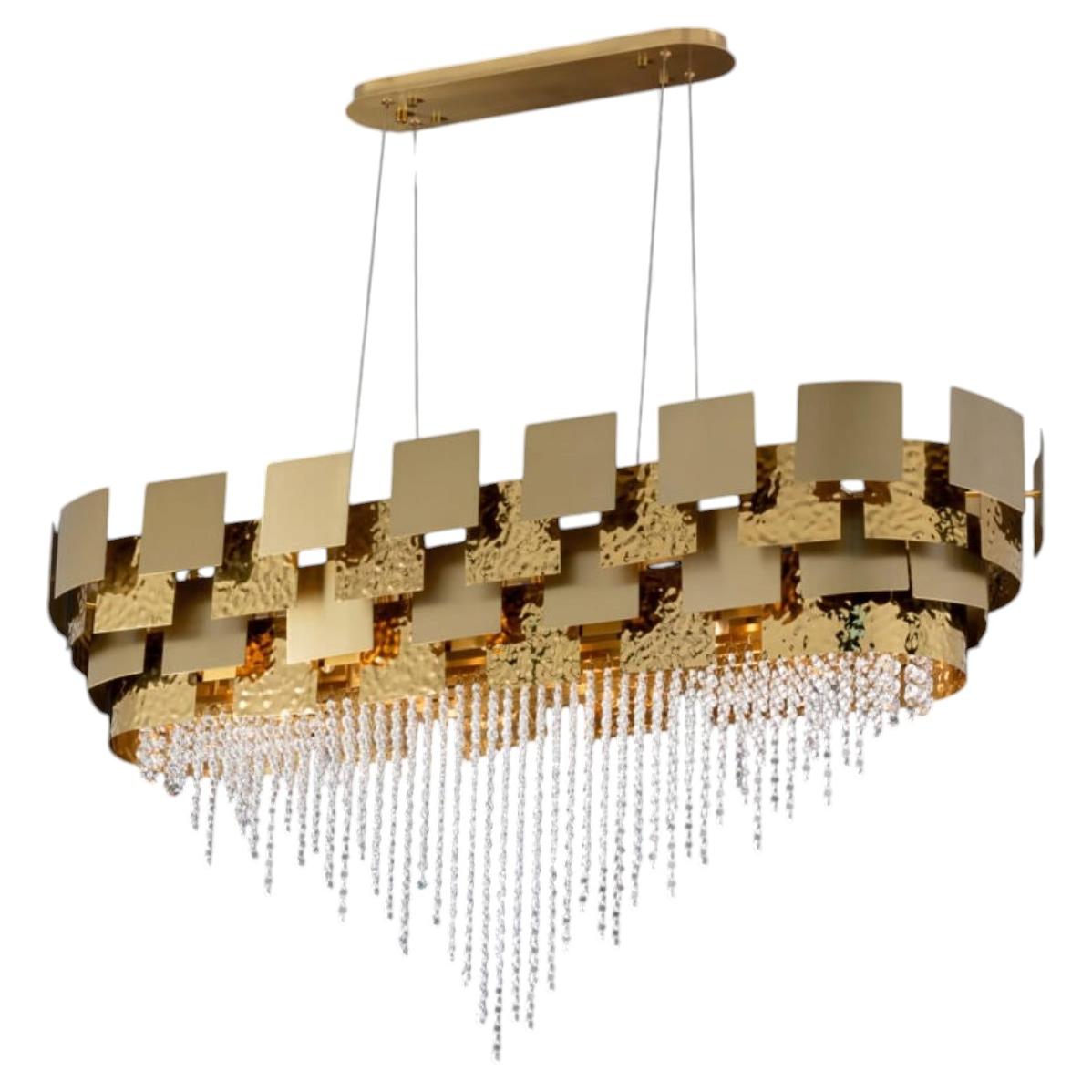 Lampadario della collezione Marte, metallo e cristallo, NCS 522/150 di JAGO
