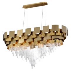 Collection Marte Chandelier, Metal and Crystal, NCS 522/150 by JAGO