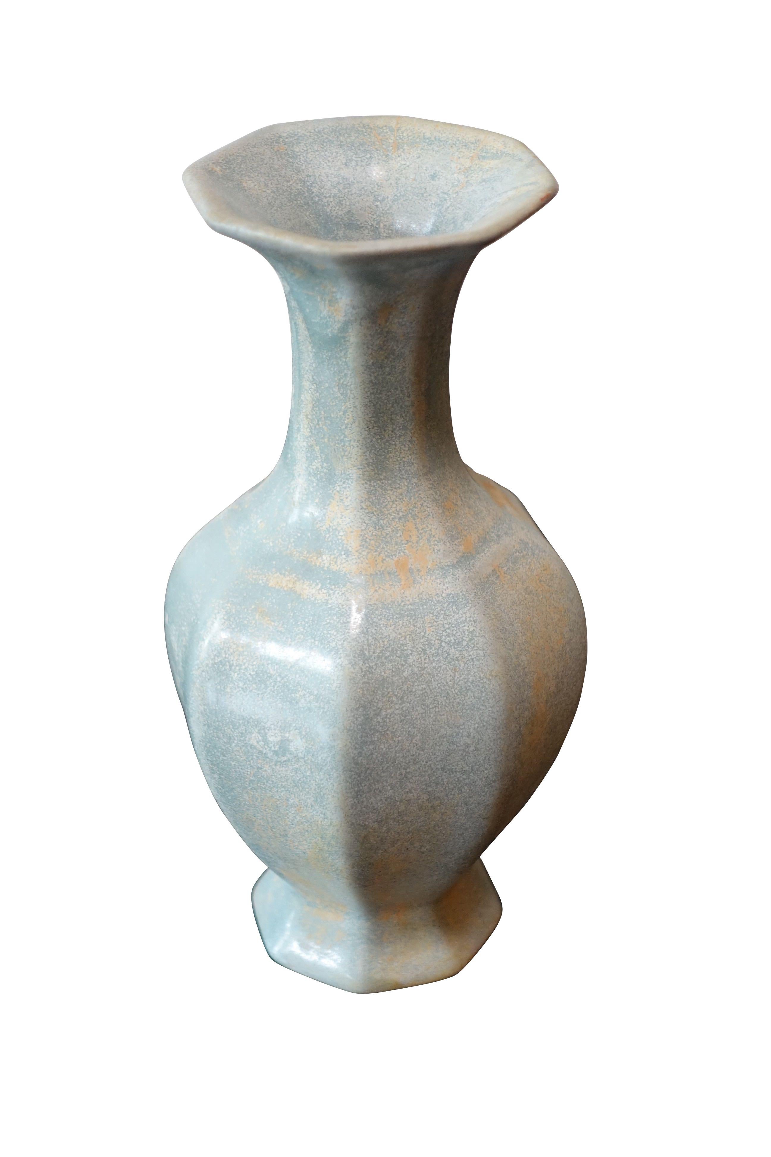 Collection Matte Glaze Pale Turquoise Vases, China, Contemporary 1