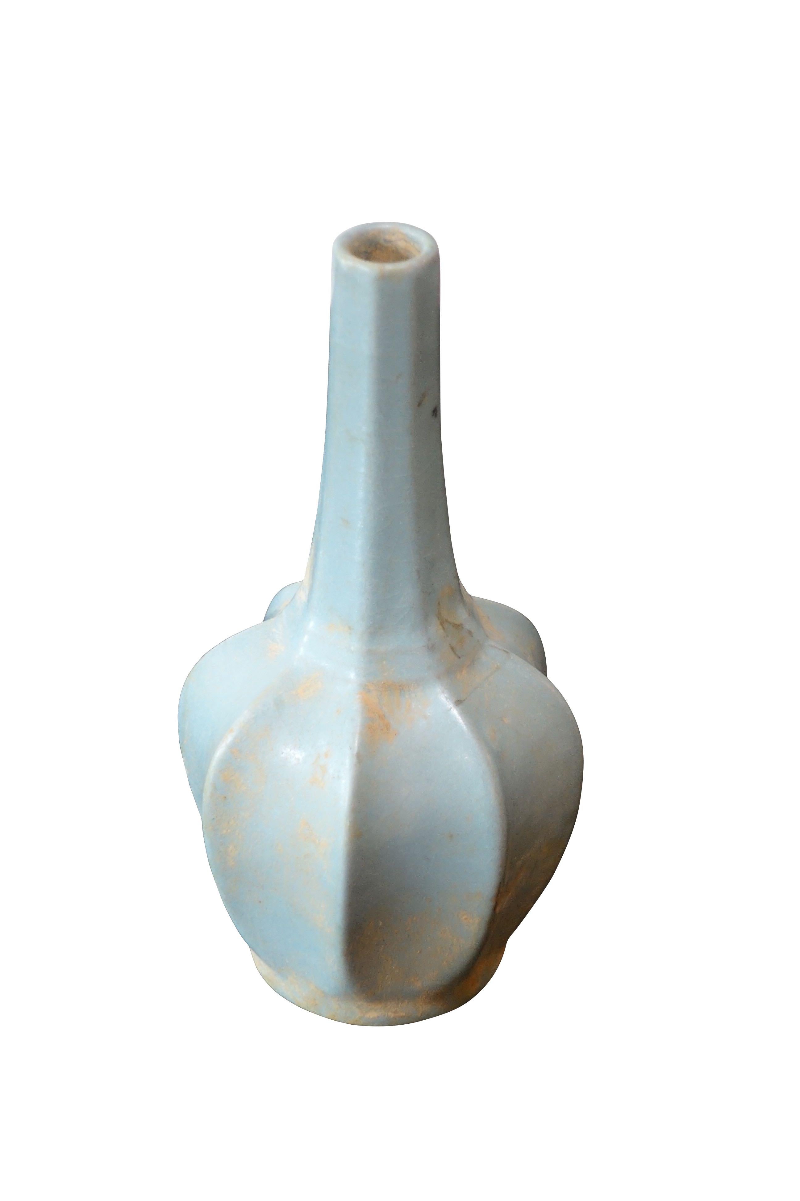 Collection Matte Glaze Pale Turquoise Vases, China, Contemporary 2