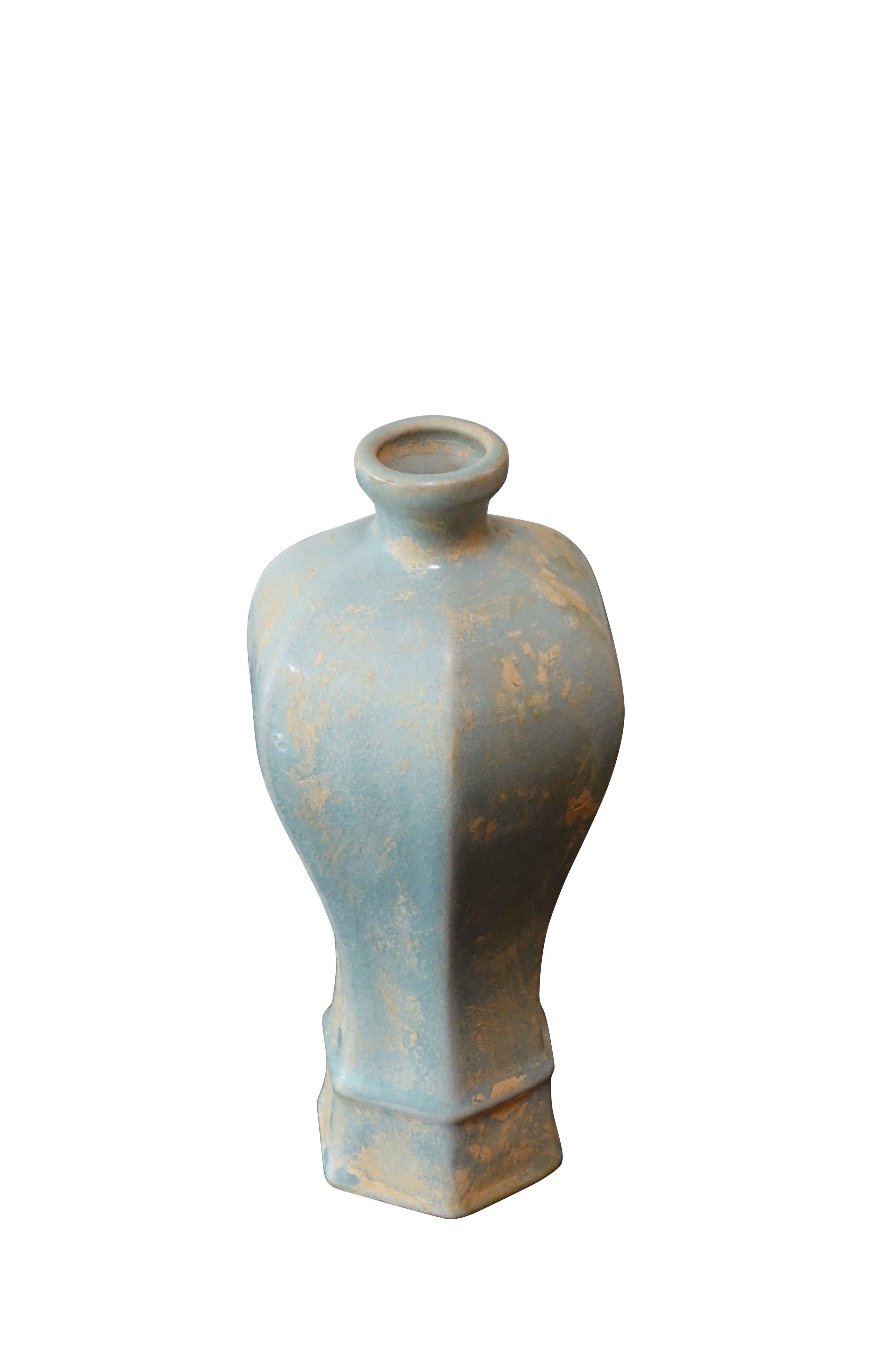Collection Matte Glaze Pale Turquoise Vases, China, Contemporary 3