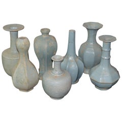 Collection Matte Glaze Pale Turquoise Vases, China, Contemporary