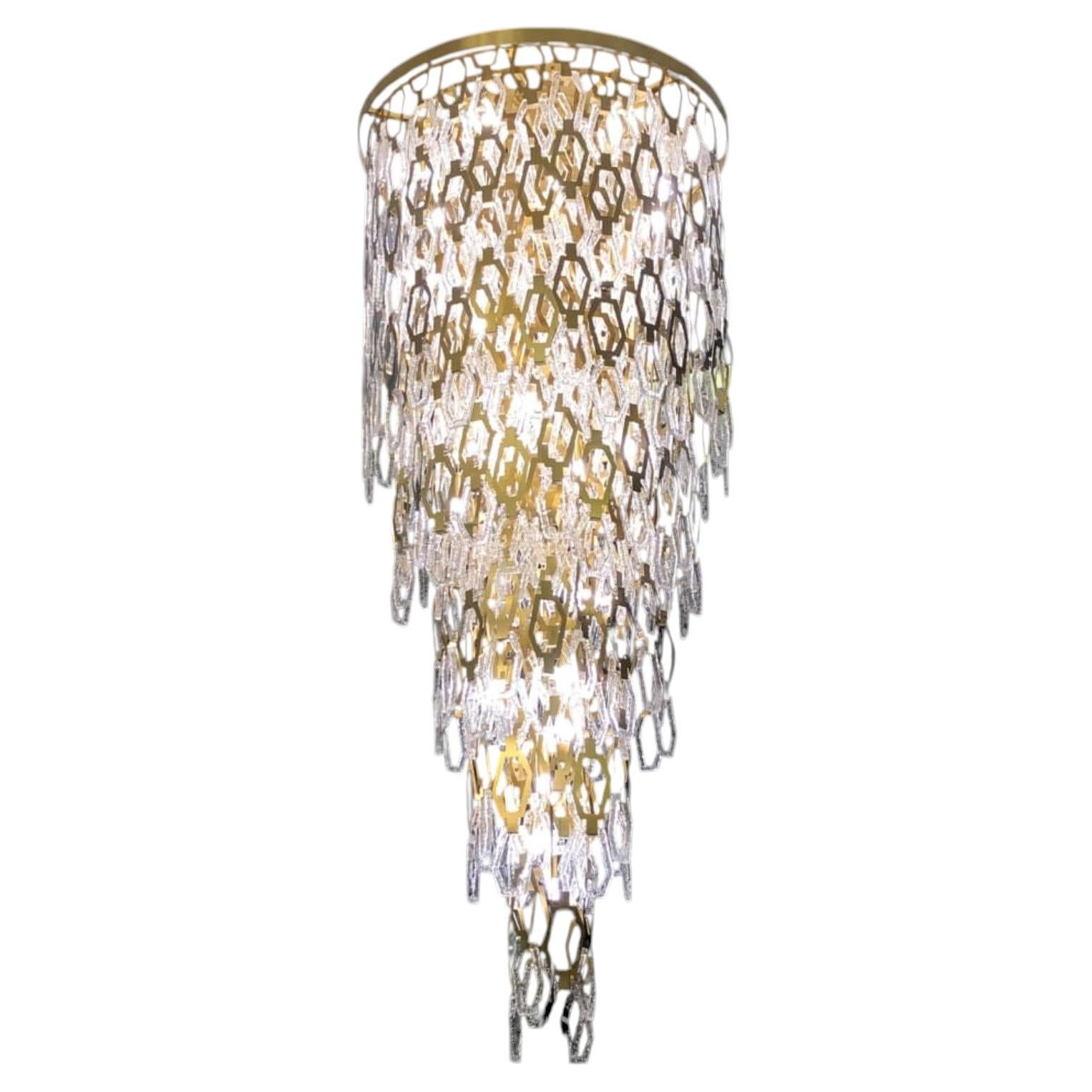 Collection Medea Chandelier, Metal and Crystal, NCS 047/80  by JAGO