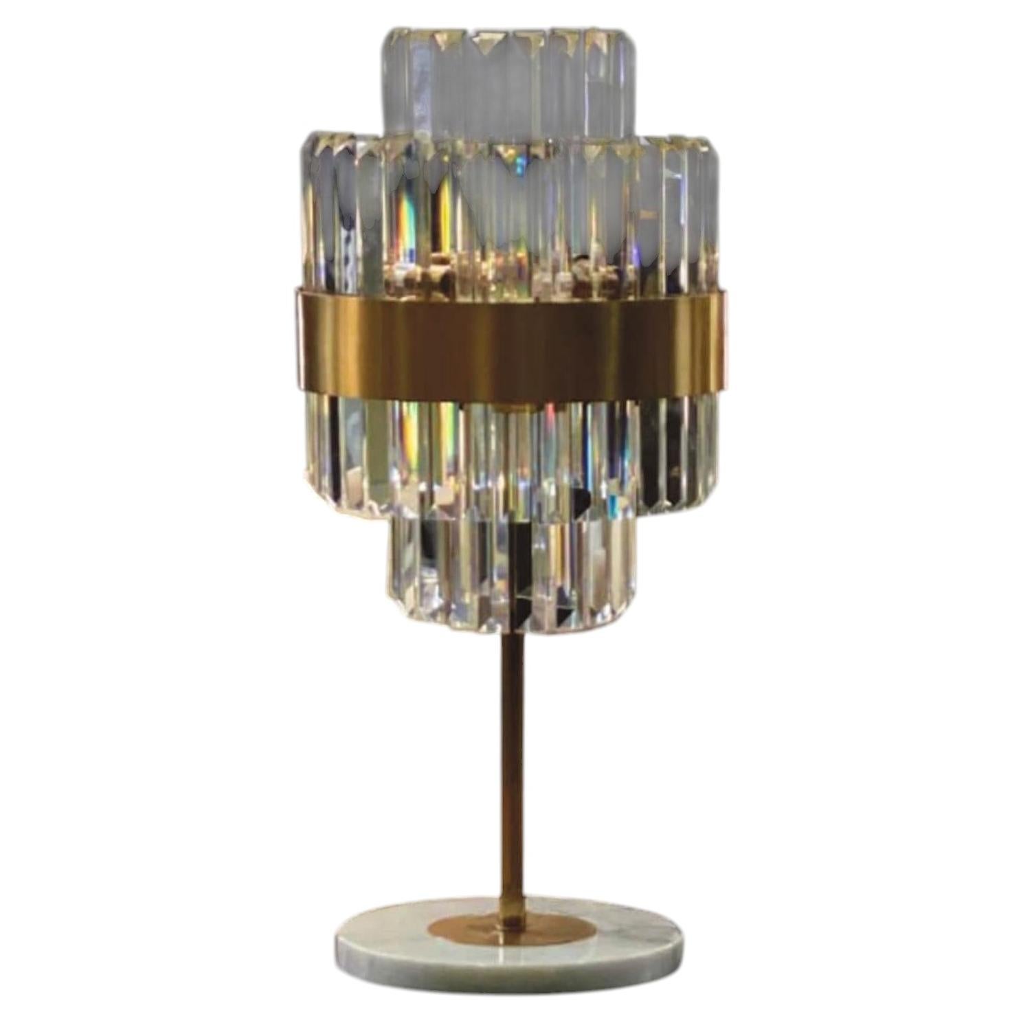 Collection Minerva Table Lamp, Metal and Crystal, NCL 167 by JAGO For Sale