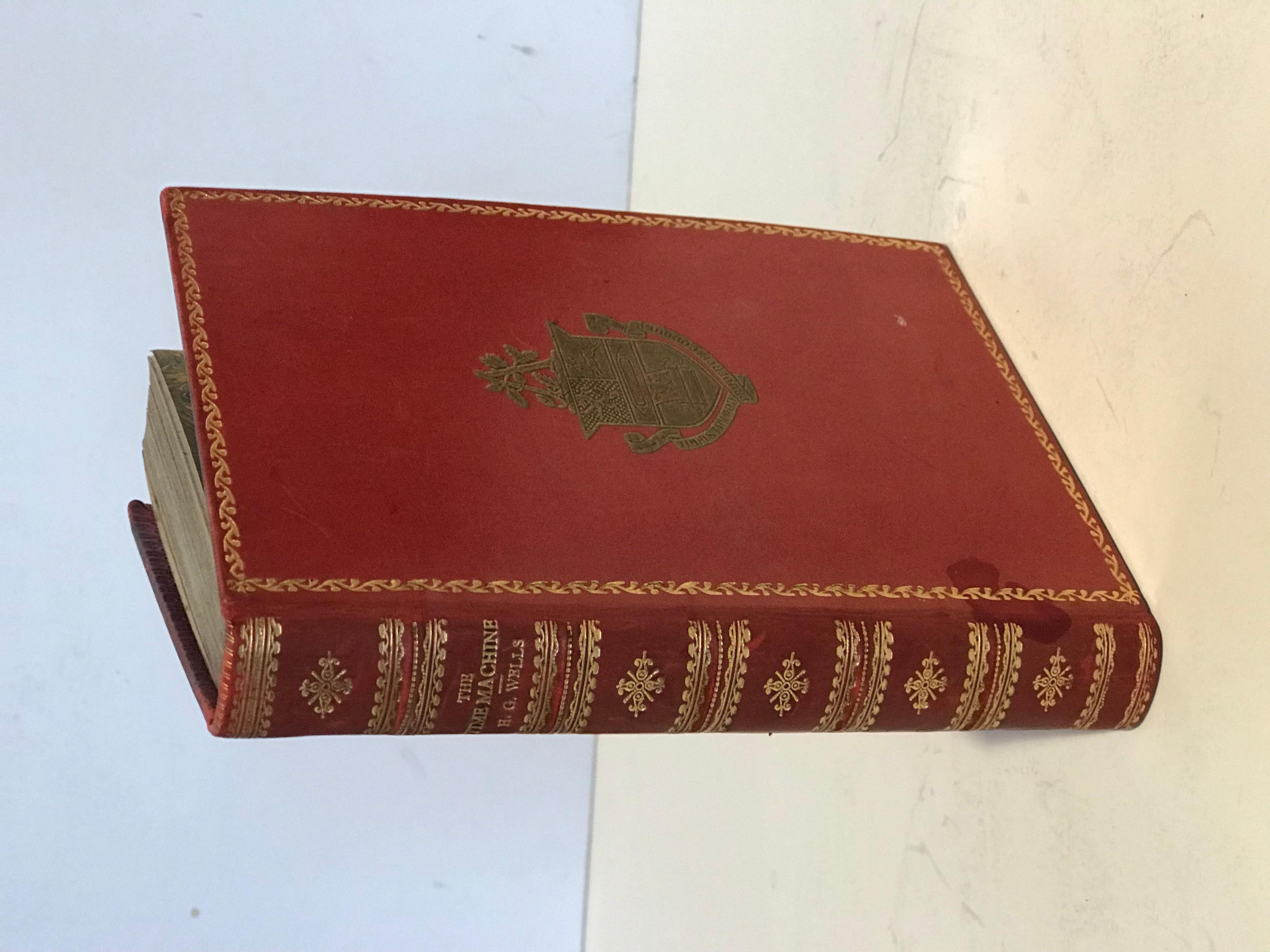 Collection of 10 Antique Red Leather Books 6