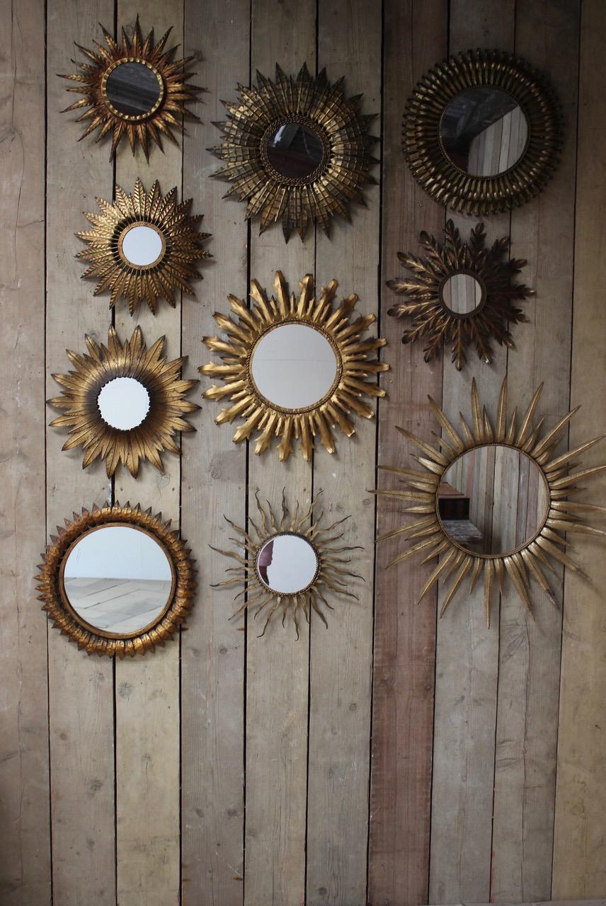 Spanish Collection of 10 Starburst Mirrors, circa 1950s-1970s