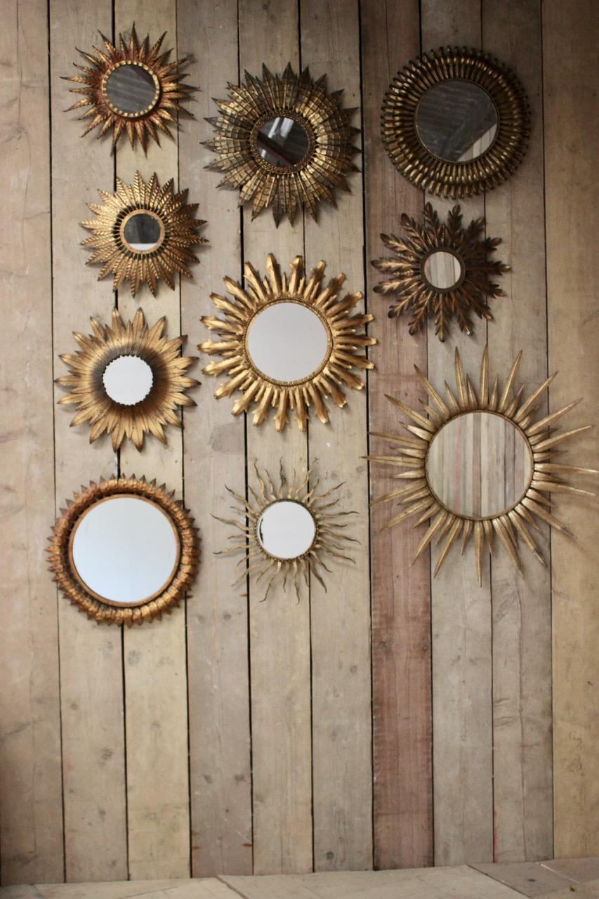 Glass Collection of 10 Starburst Mirrors, circa 1950s-1970s