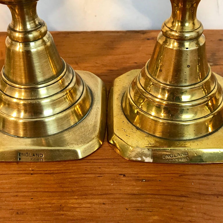Collection of 11 Antique English Brass Candlesticks at 1stDibs