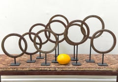 Collection Of 11 Custom Mounted Old Antique Industrial Ring Shaped Parts