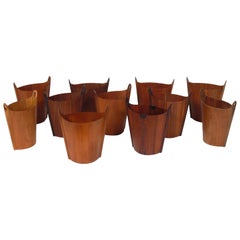 Collection of 11 Danish Modern Waste Cans by Einar Barnes for P.S. Heggen