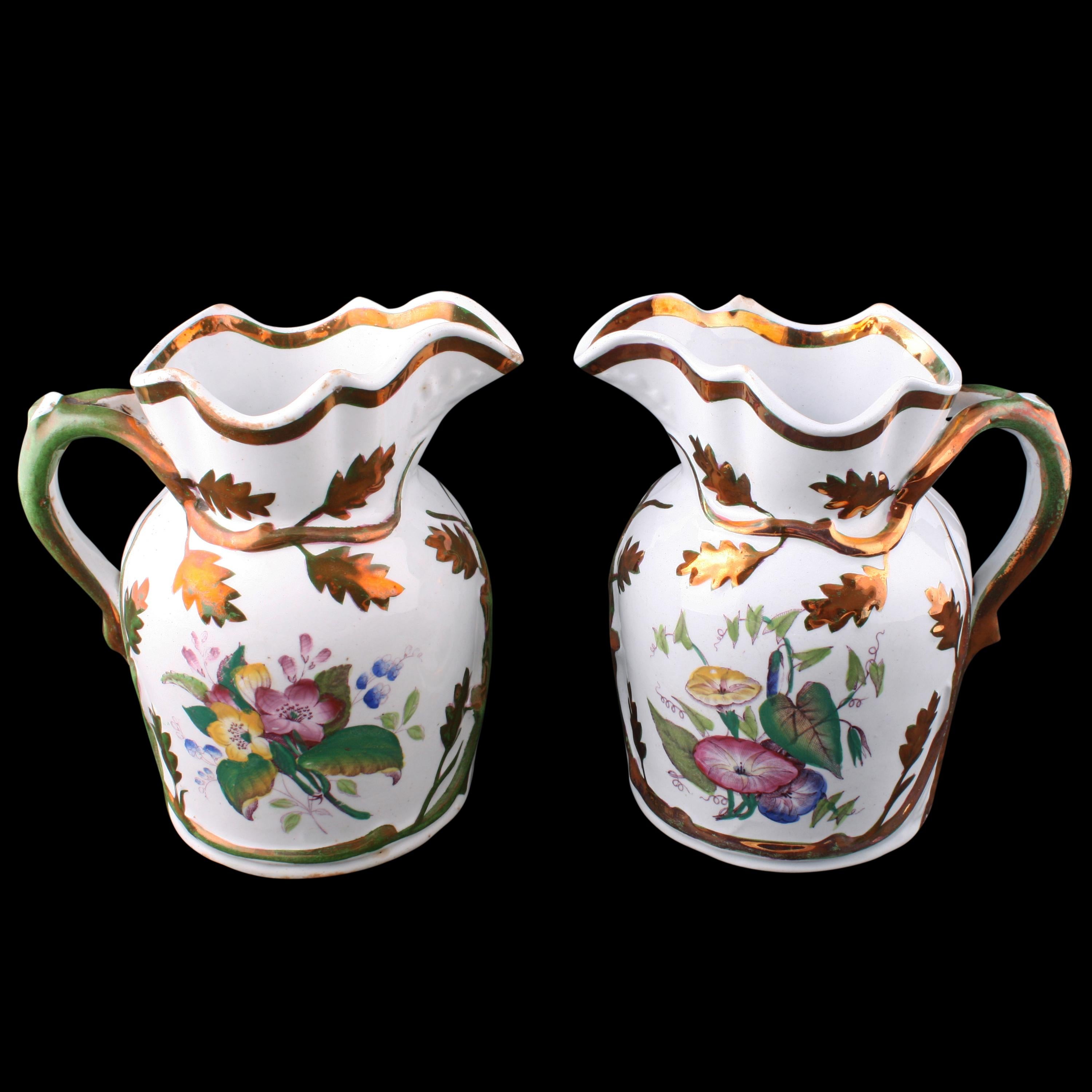 Rococo Collection of 11 Livesley Powell & Co. Ironstone Jugs For Sale