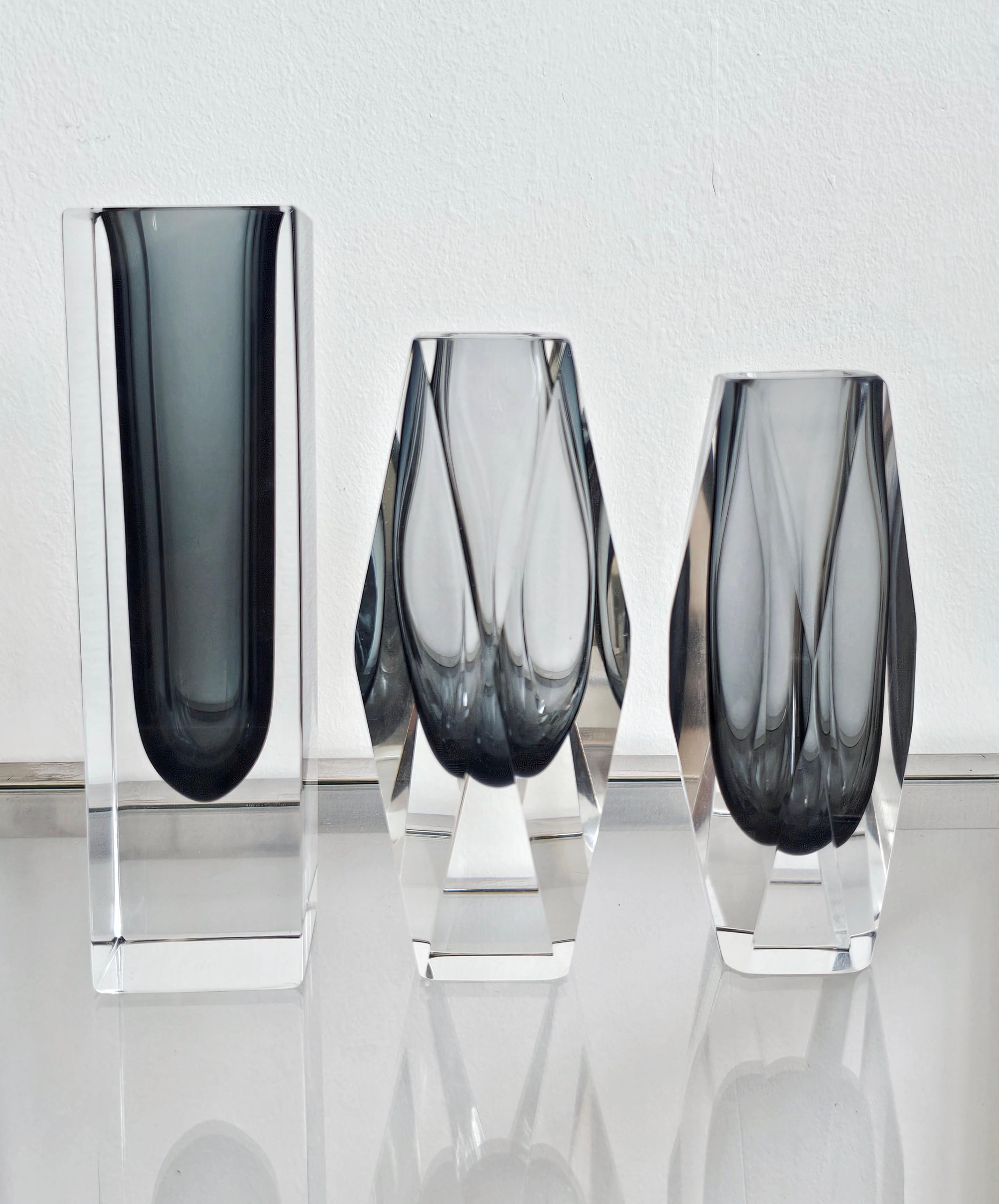 Mid-Century Modern Collection of 11 Mid Century Modern Sommerso Glass Vases, Italy 1960s and 1970s For Sale