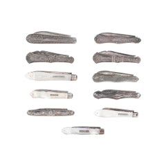 Colección de 11 cuchillos de fruta de ley, 1860-1890