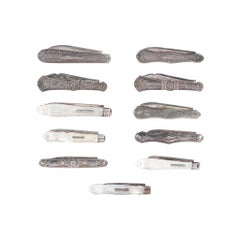 Antique Collection of 11 Sterling Fruit Knives, 1860-1890