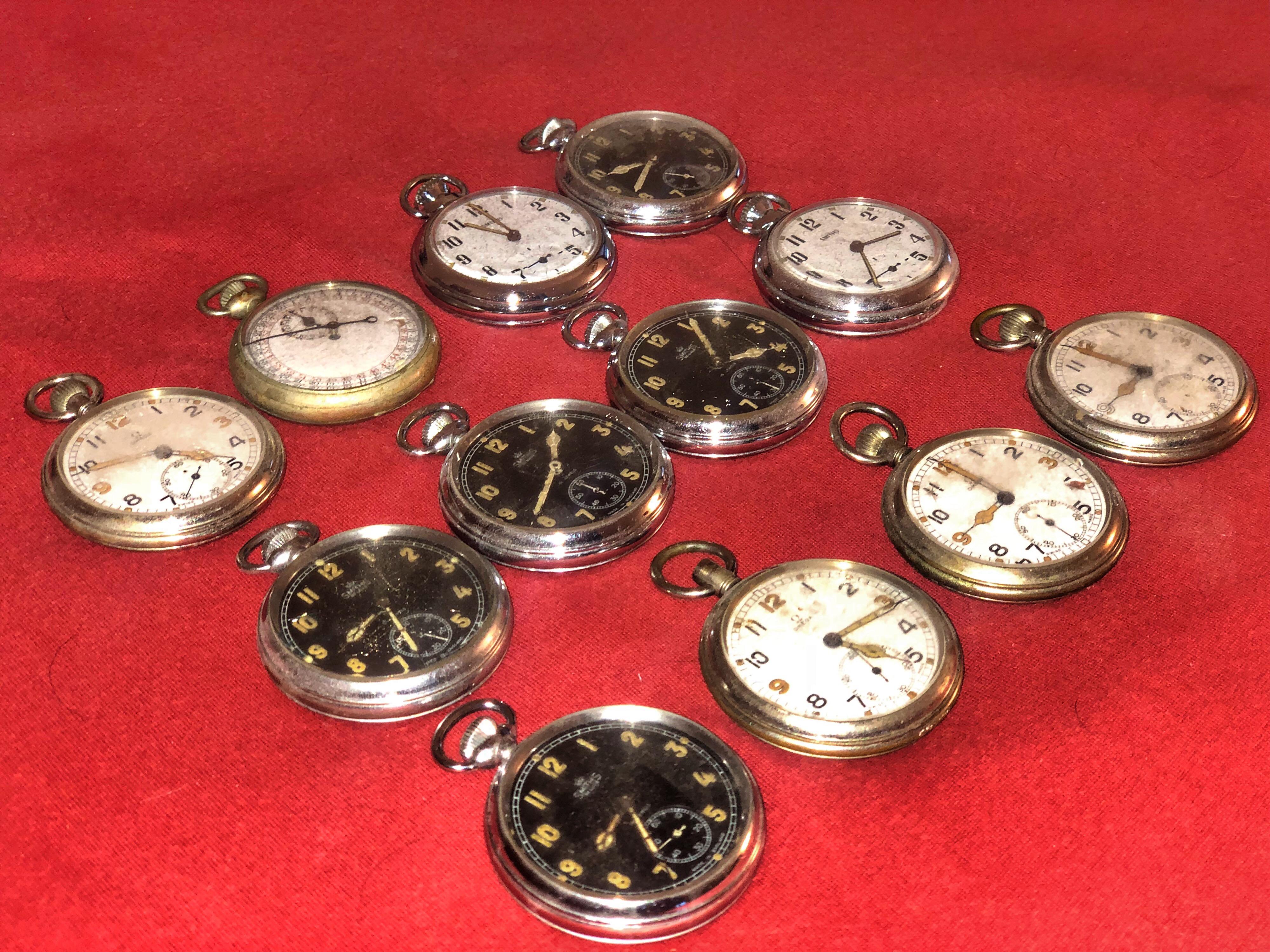 Collection of 12 Pocket Watches Omega & Smith 4