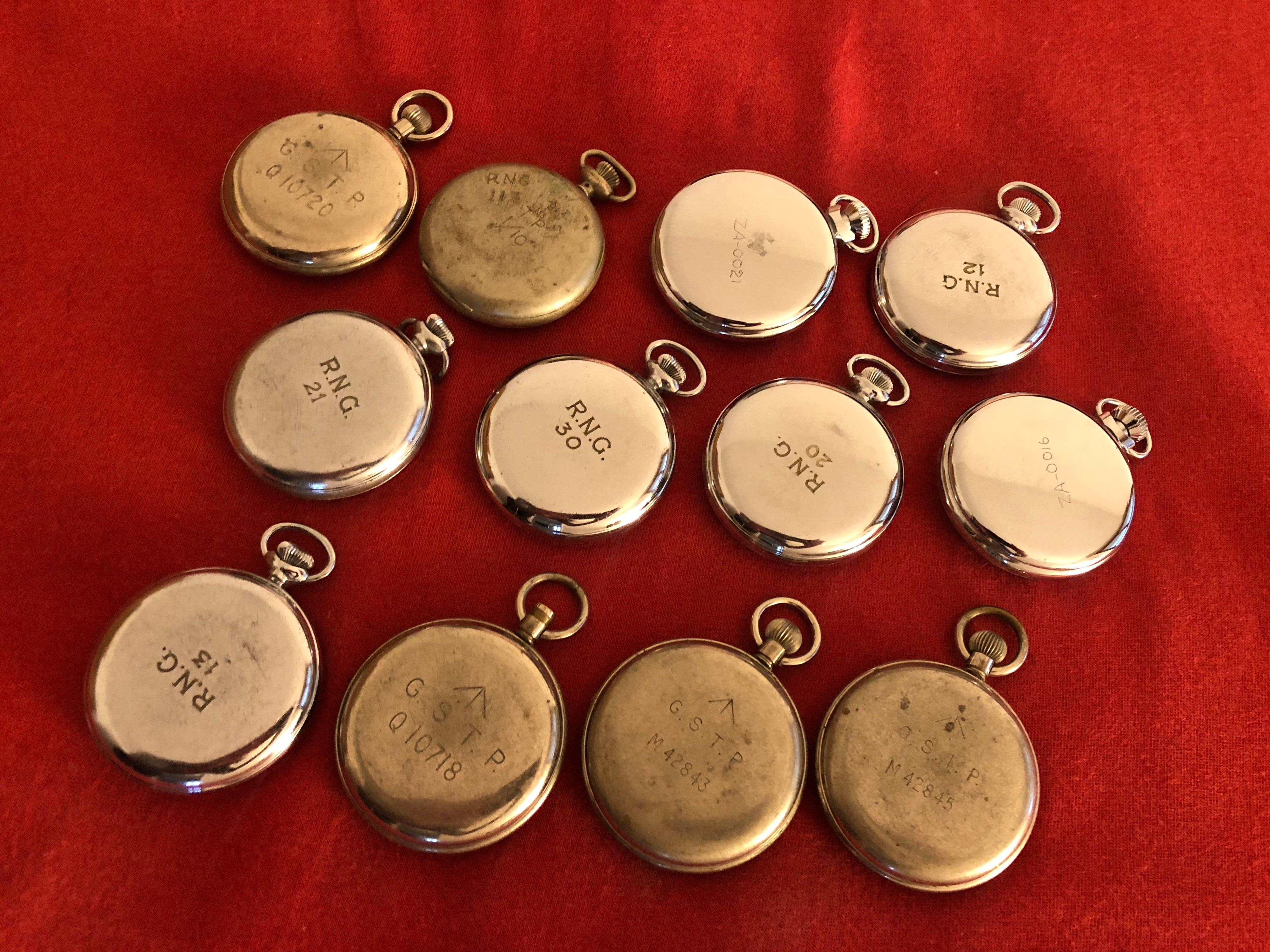 Collection of 12 Pocket Watches Omega & Smith 1