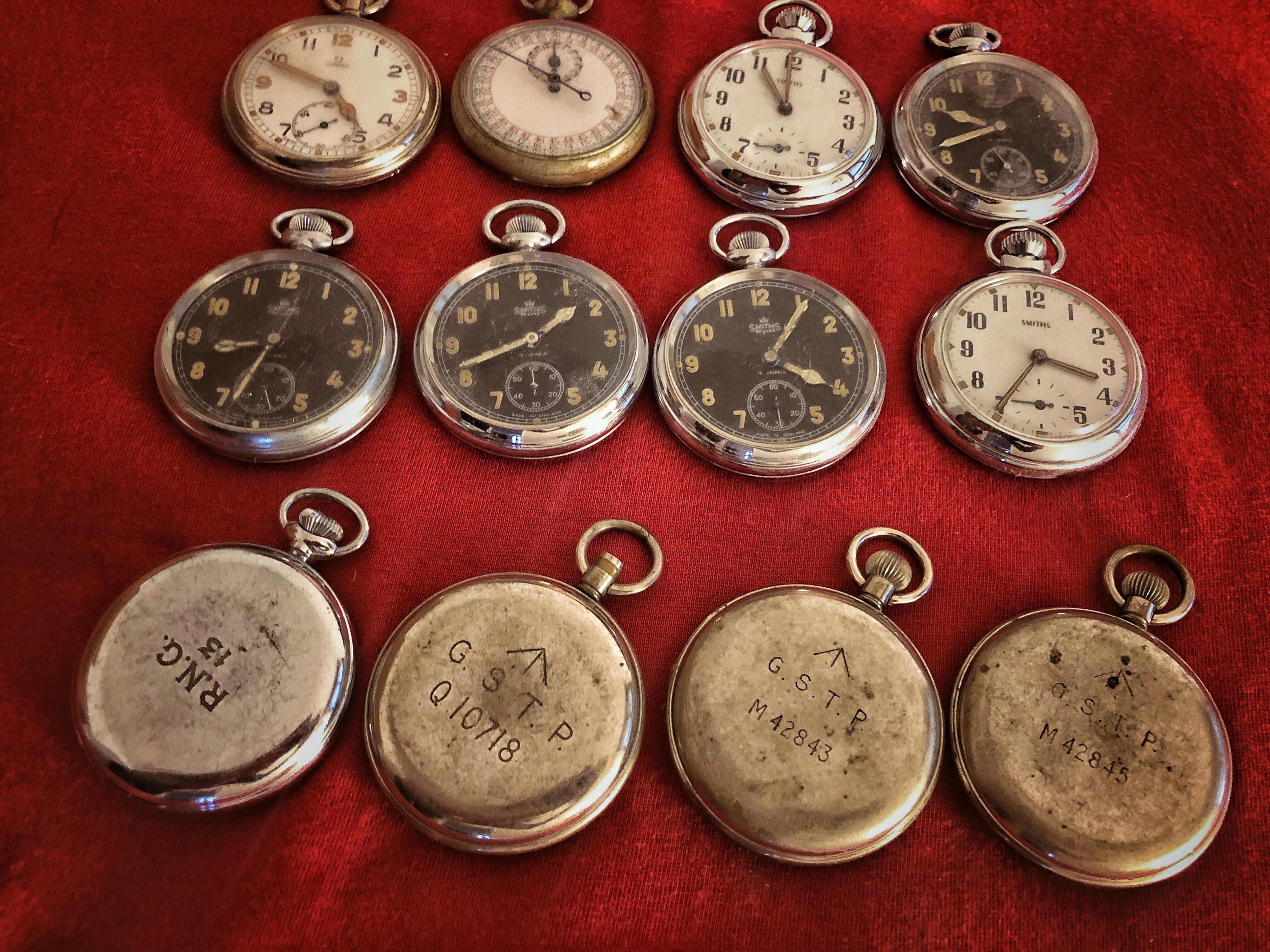 Collection of 12 Pocket Watches Omega & Smith 2