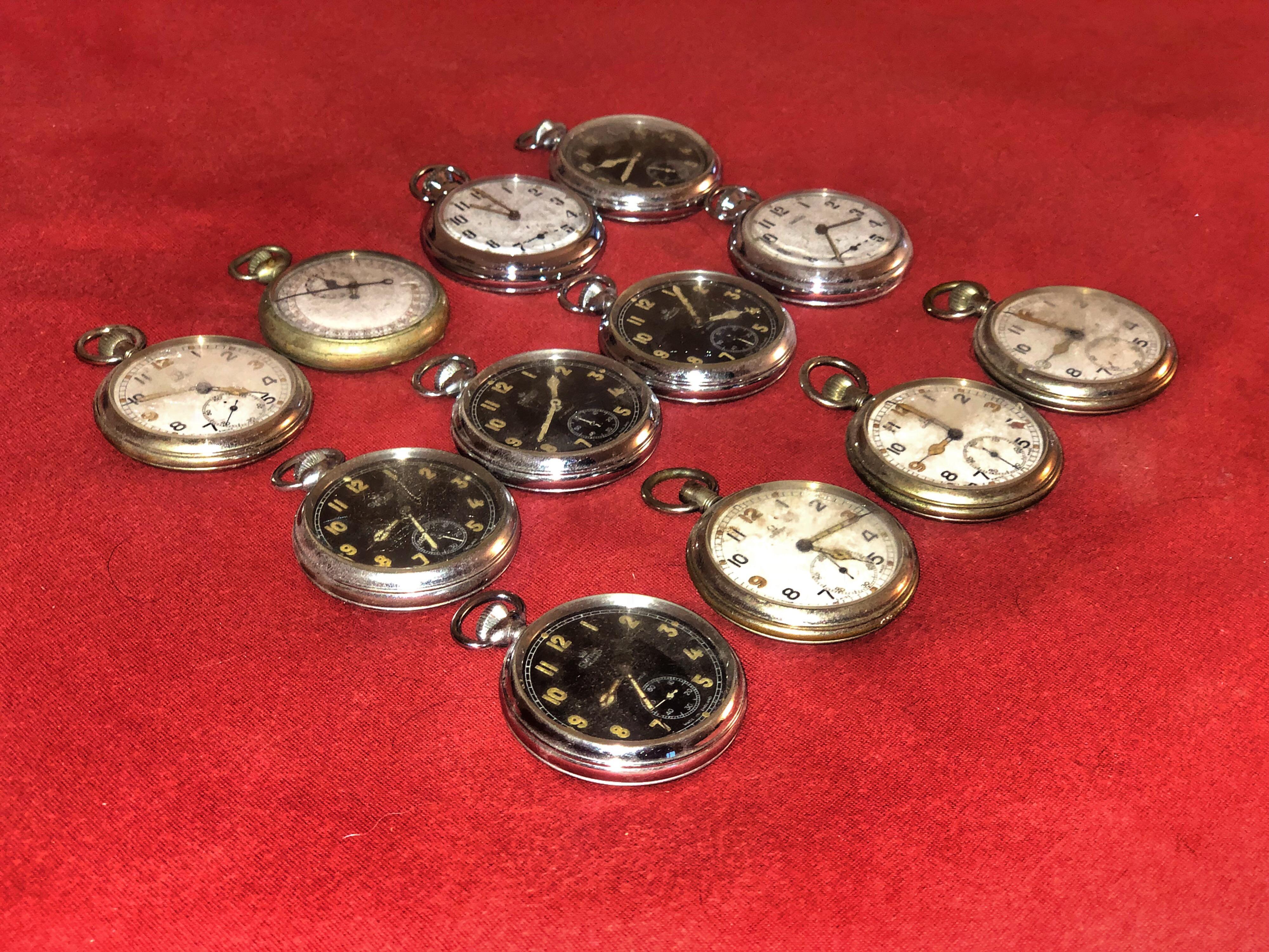 Collection of 12 Pocket Watches Omega & Smith 3