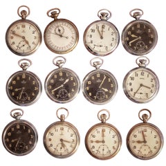 Collection of 12 Pocket Watches Omega & Smith