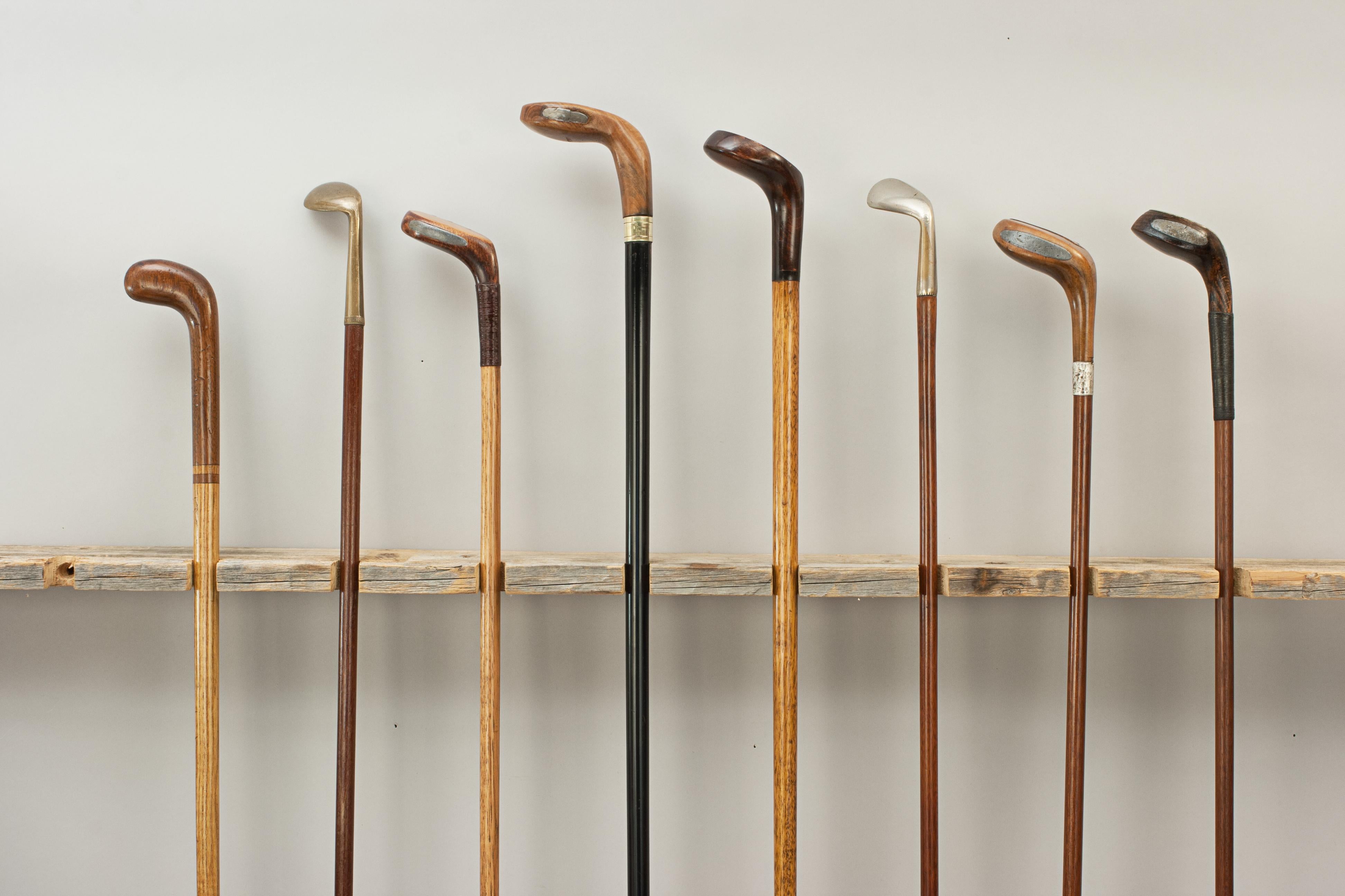British Collection of 12 Vintage Golf Club Walking Sticks, Sunday Sticks
