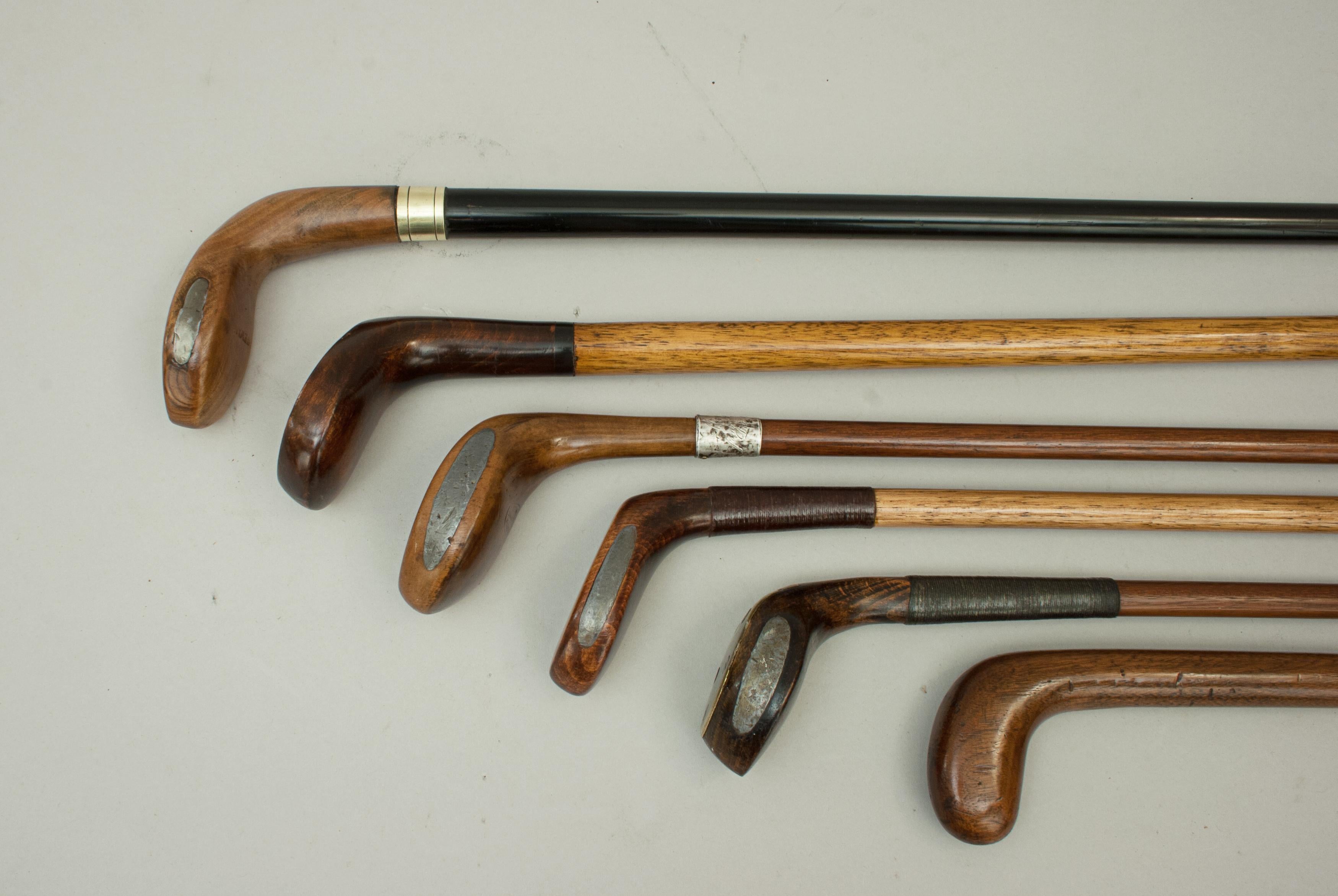 Early 20th Century Collection of 12 Vintage Golf Club Walking Sticks, Sunday Sticks