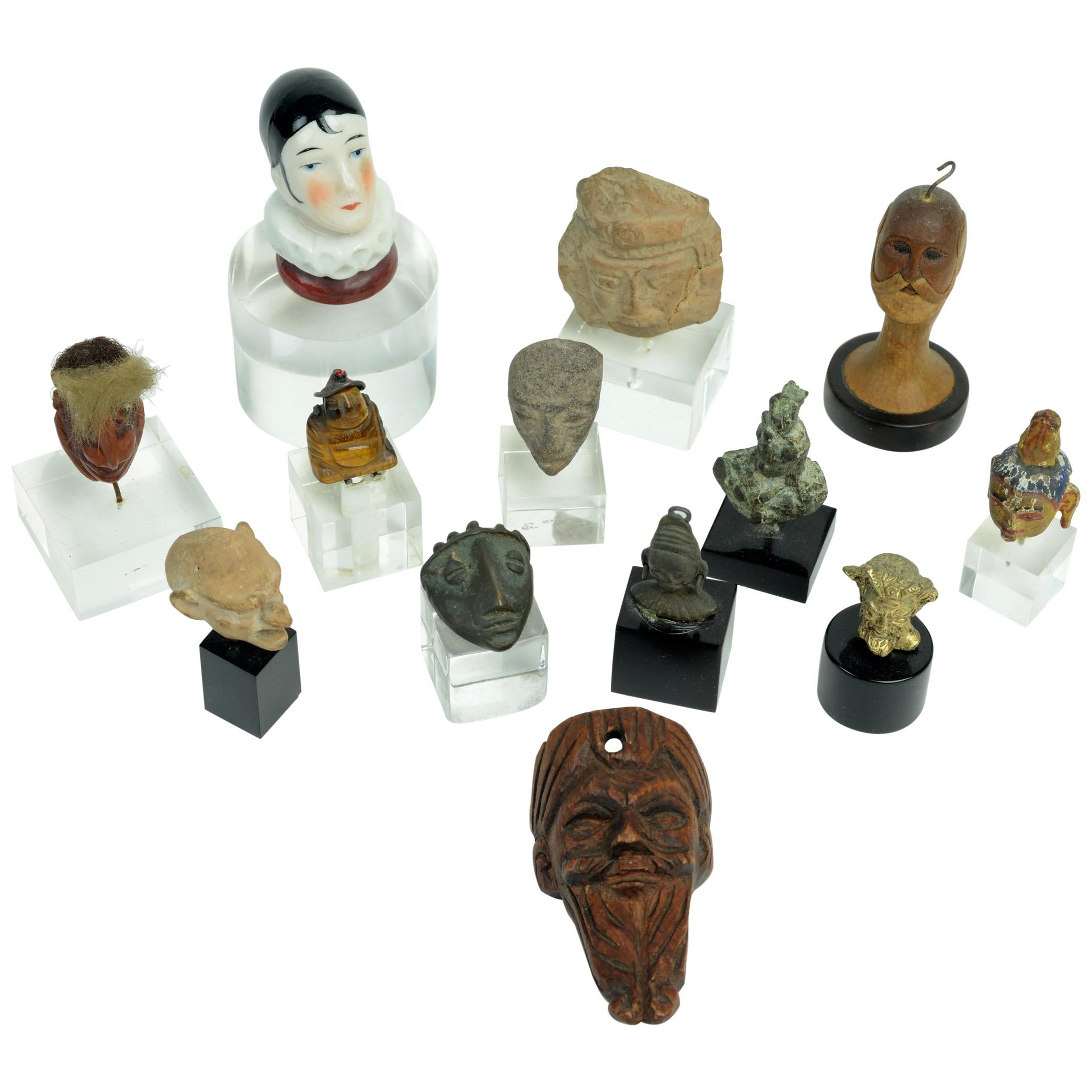 Collection of 13 Miniature Heads For Sale