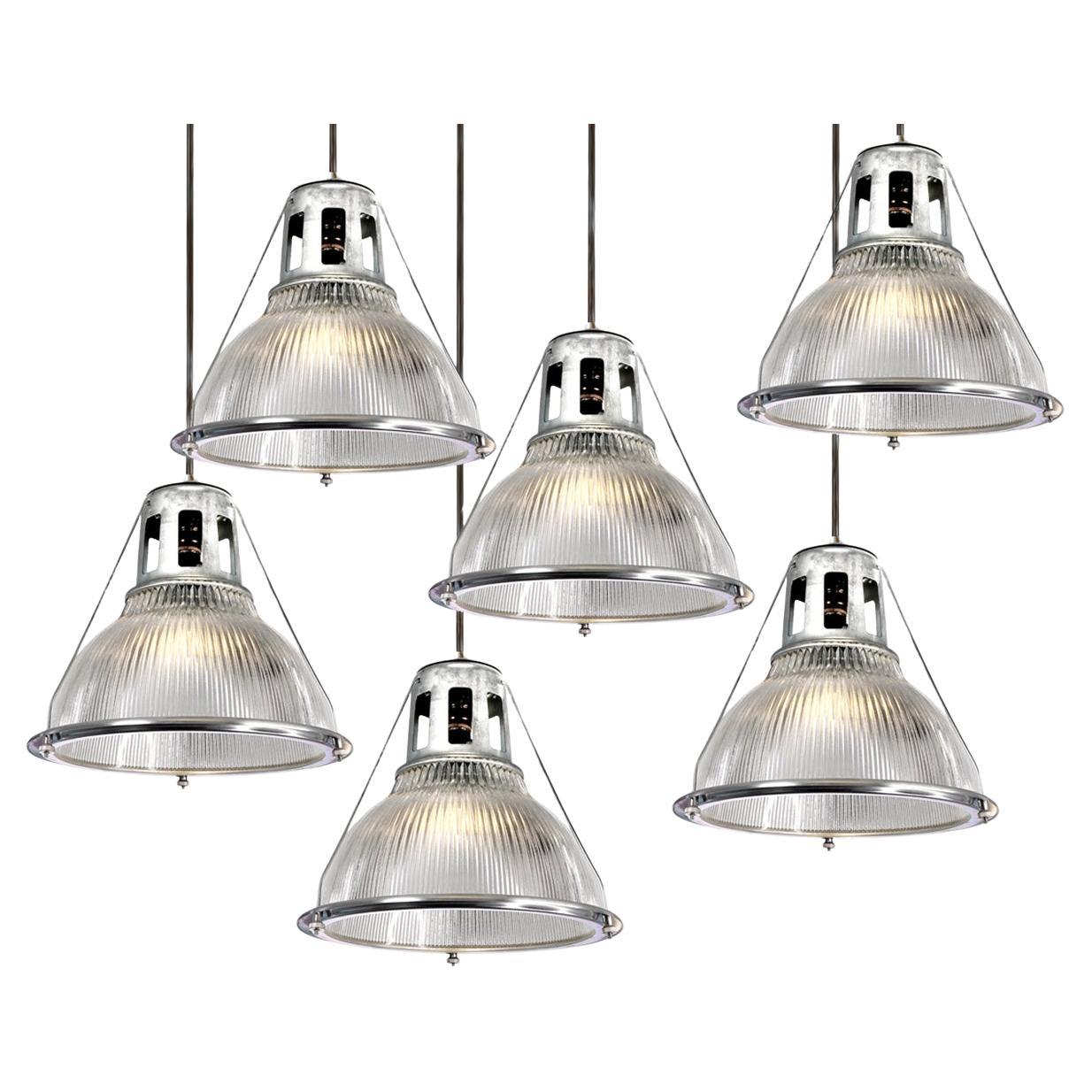 Collection of 14 Inch Framed Tripod Holophanes For Sale