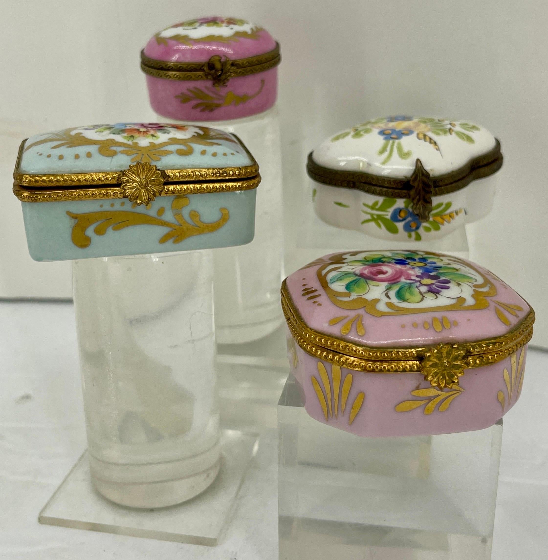 Collection of 14 Porcelain Trinket Hand Painted Boxes, France 3