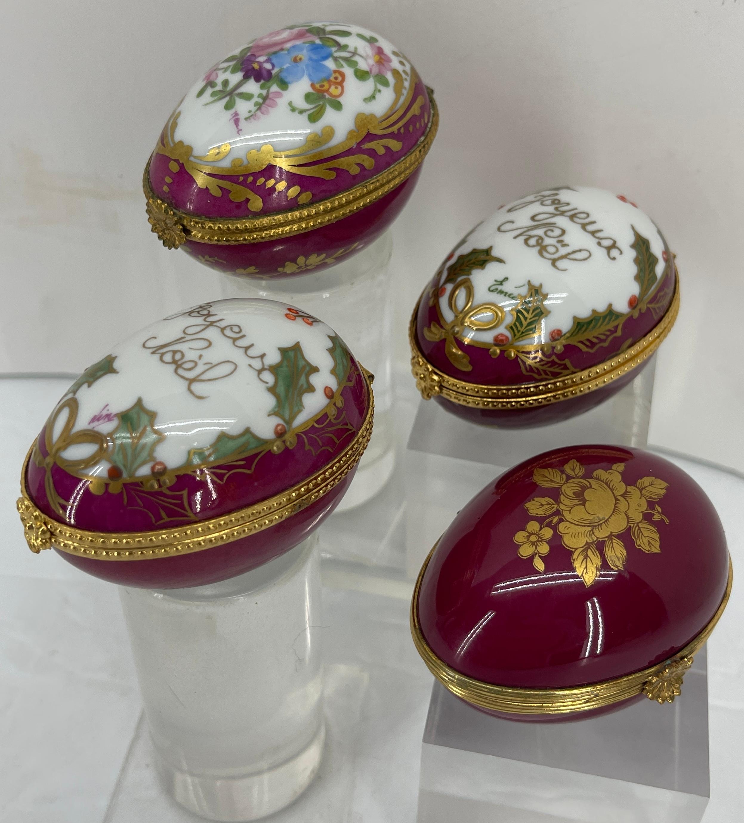 Collection of 14 Porcelain Trinket Hand Painted Boxes, France 8