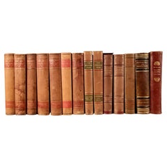 Collection of 14 Swedish 20th Century Leather-Bound Books