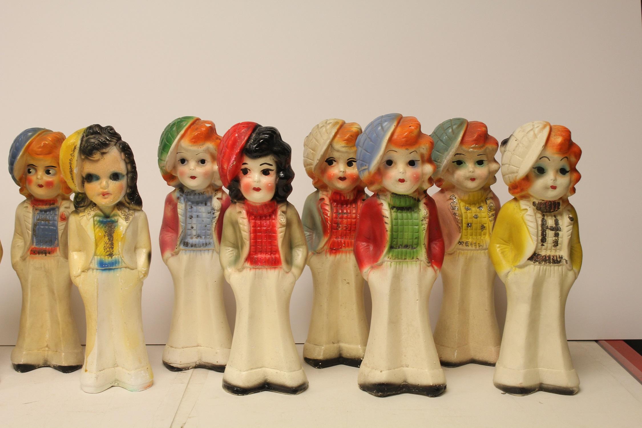 vintage chalk figurines