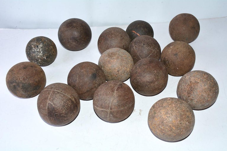 Collection of 15 Antique Italian Bocce Balls For Sale at 1stdibs