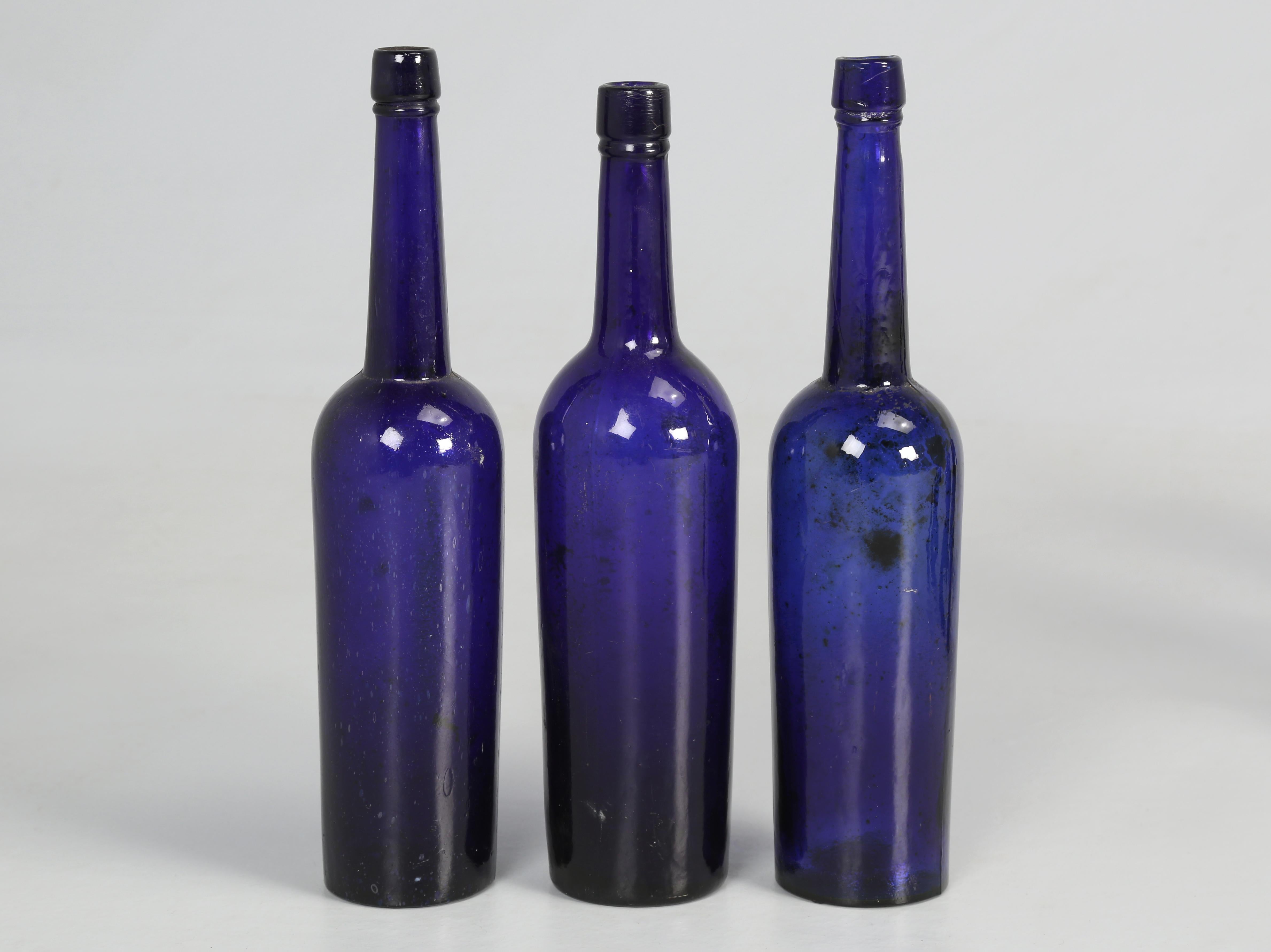 old blue glass bottles value