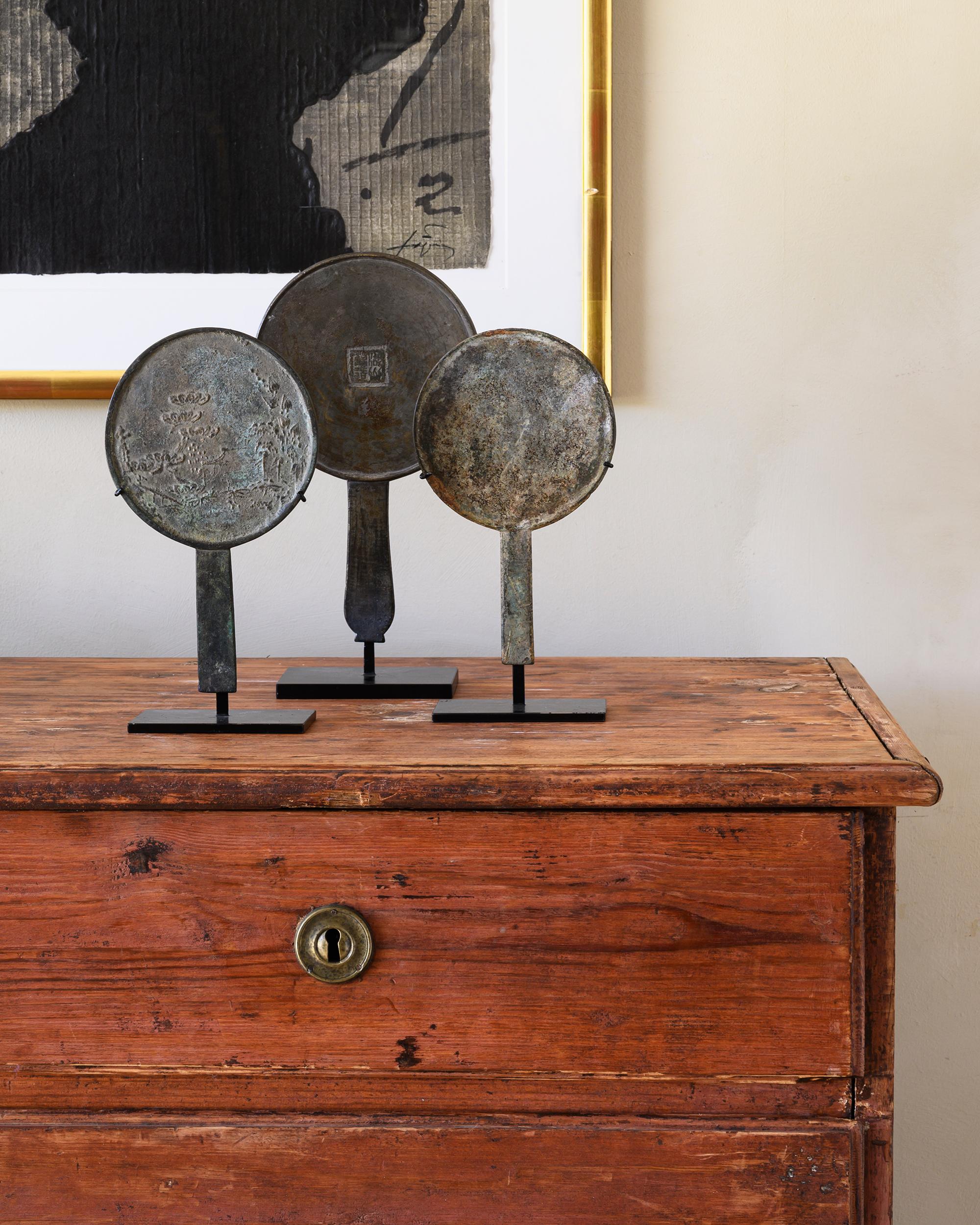 Collection of 16th century Chinese bronze mirrors. Ming Dynasty ca 1550, China.


