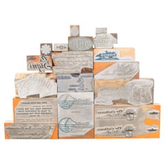 Collection of 17 Typeset Advertising Print Blocks, C.1940  (FREE SHIPPING)