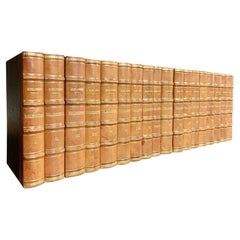 Collection of 18 Large Leather Bound Books