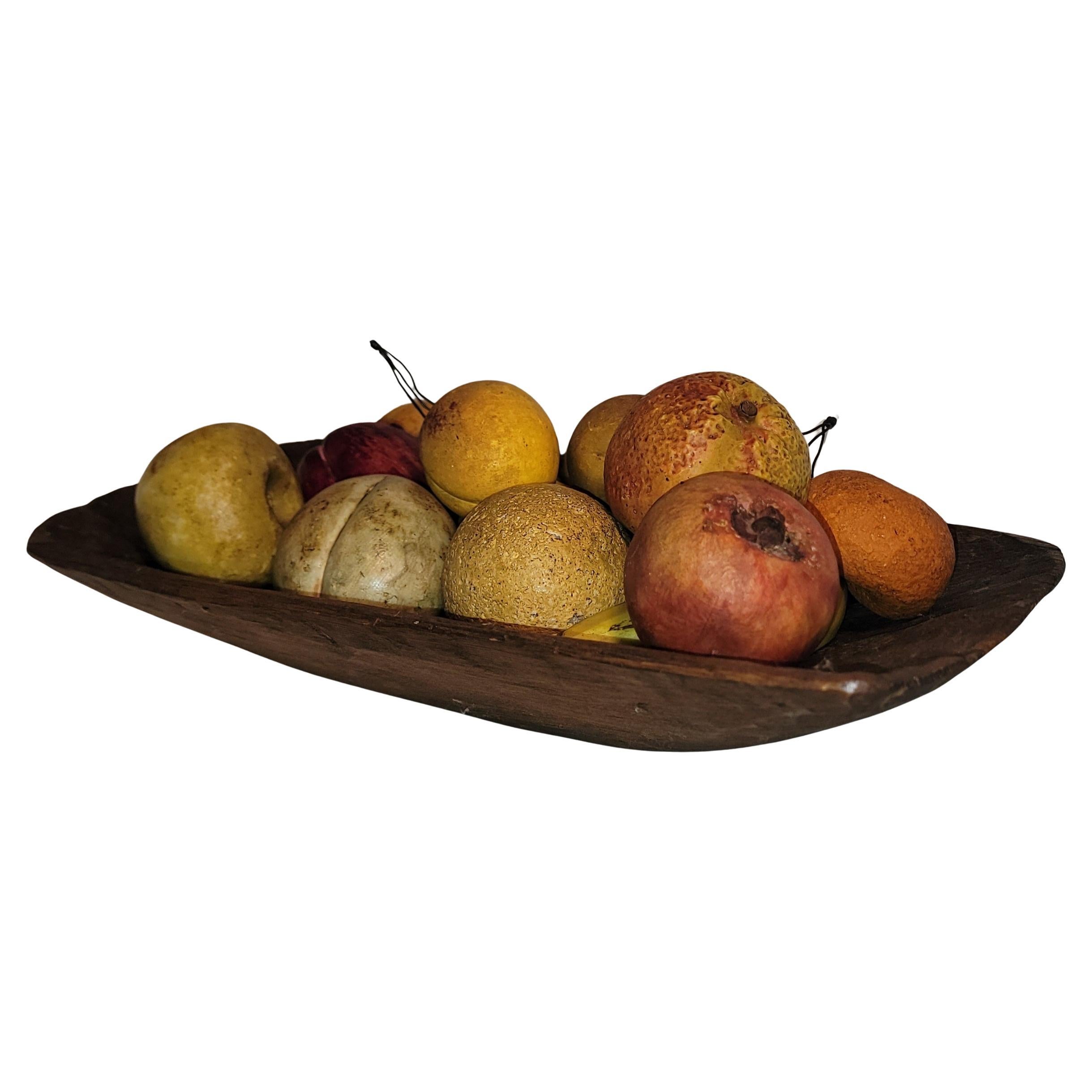 Collection
S di 18 pezzi di frutta in pietra d
alabastro con ciotola in Wood