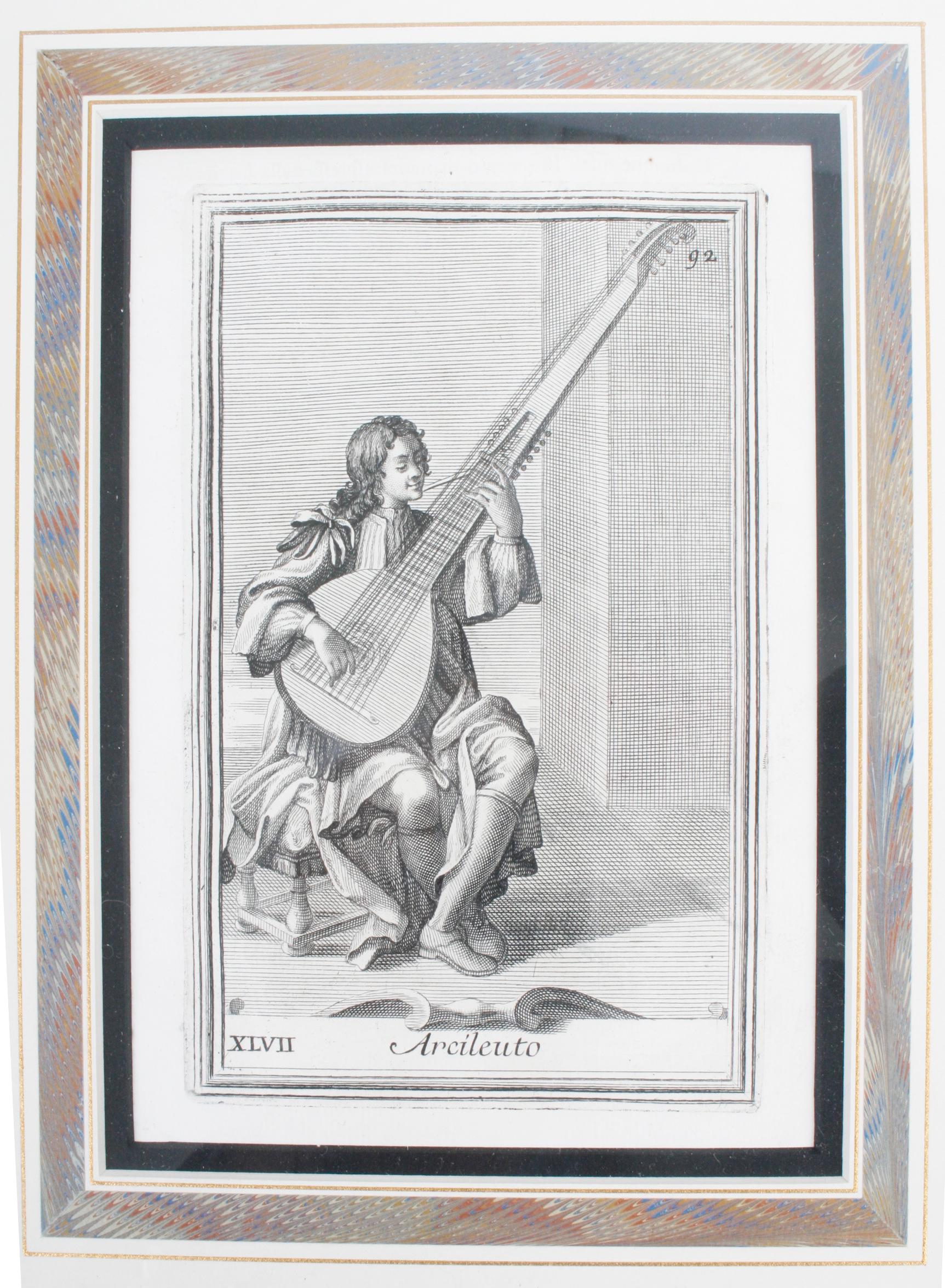Collection of 18 Prints of Musical Instruments from Gabinetto Armonico, 1722 For Sale 2