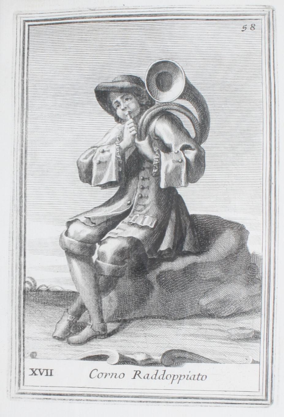 Colección de 18 estampas de instrumentos musicales del Gabinetto Armonico, 1722 en venta 4