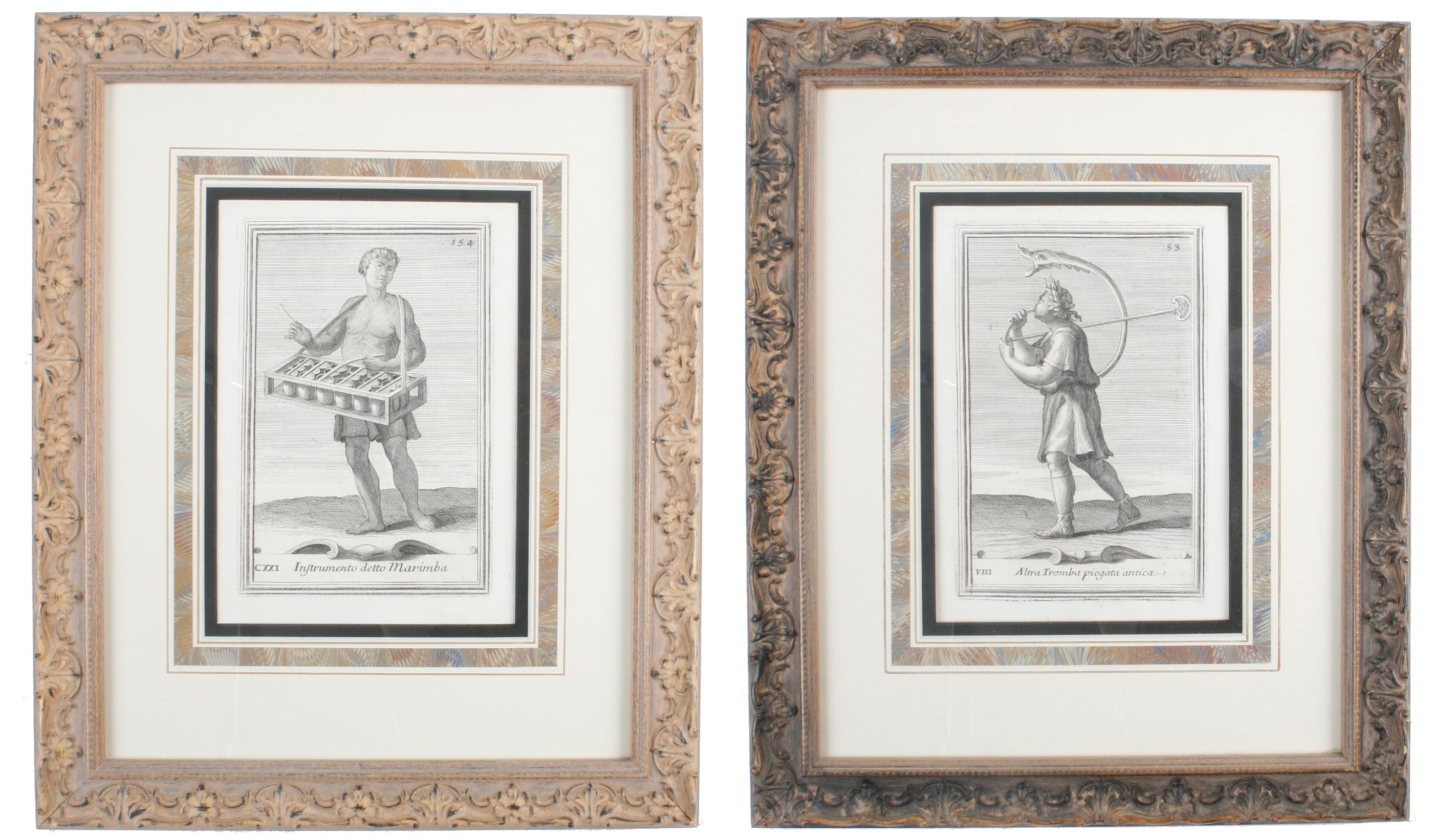 Italian Collection of 18 Prints of Musical Instruments from Gabinetto Armonico, 1722 For Sale