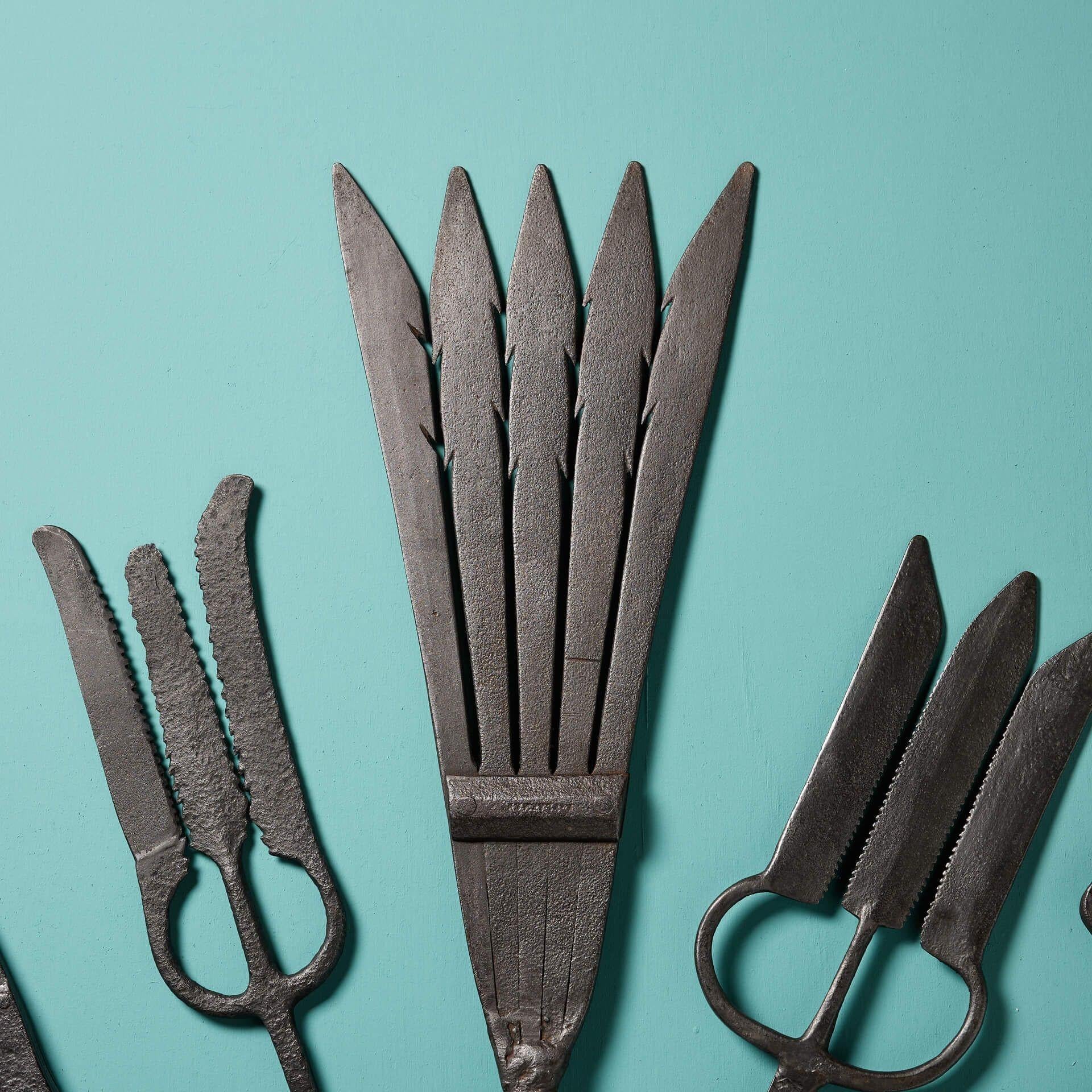 Collection of 18th & 19th Century Antique Eel Spears In Fair Condition For Sale In Wormelow, Herefordshire