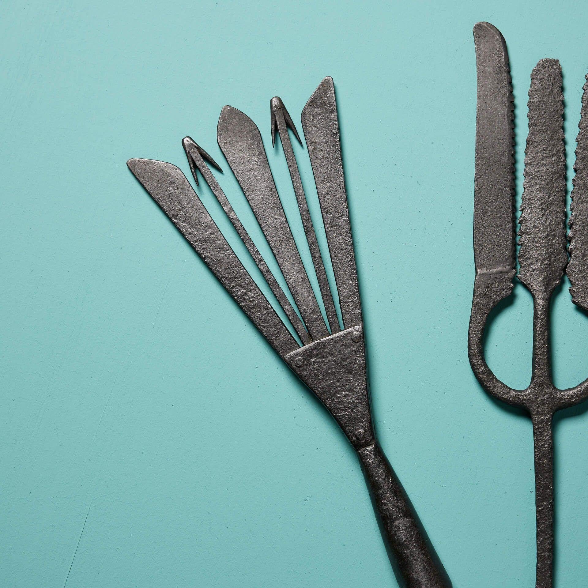 Metal Collection of 18th & 19th Century Antique Eel Spears For Sale